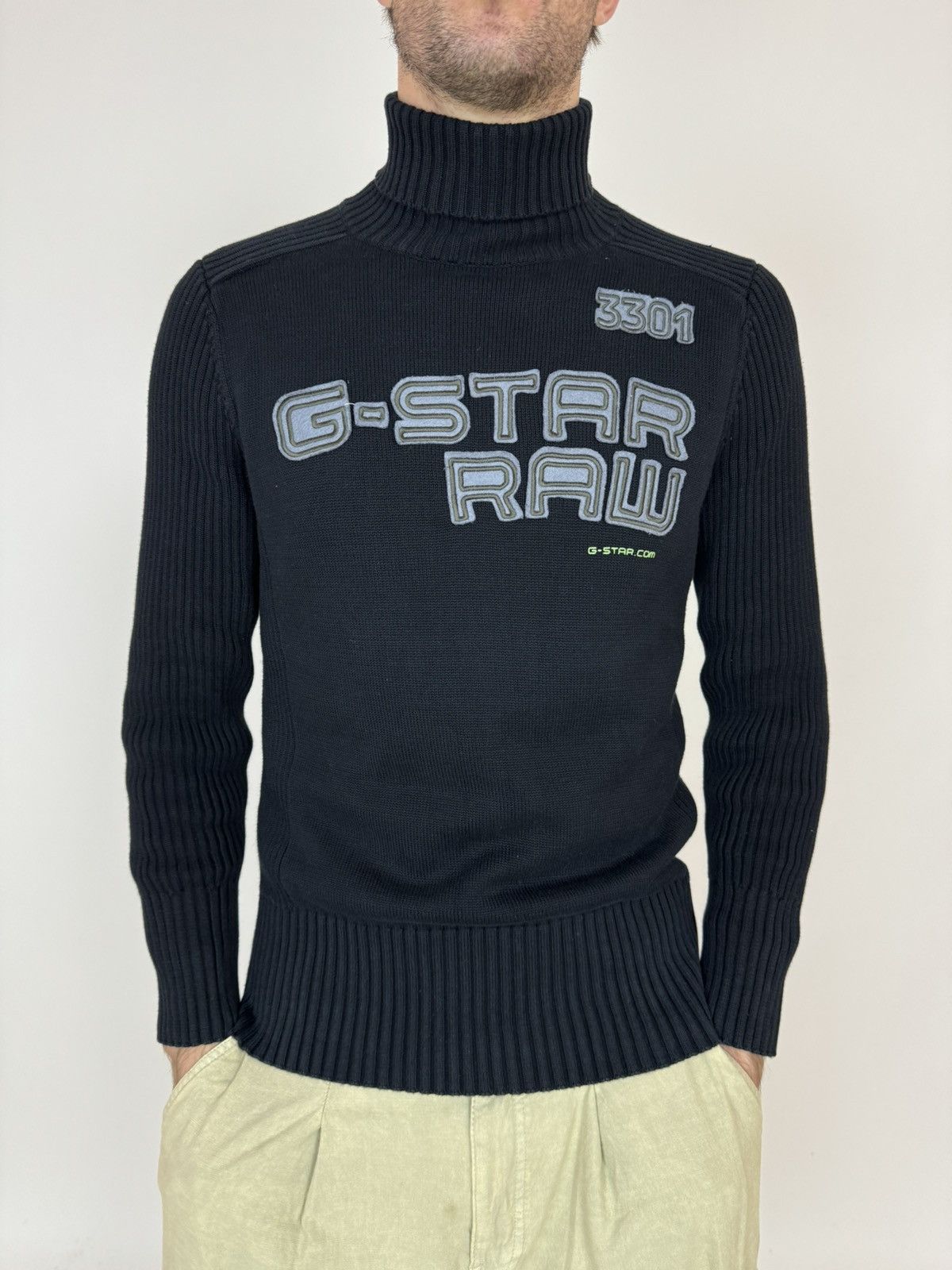 G-Star G-star Ribbed Sweater Vintage PARKER COLL PATCH TurtleNeck Size US L / EU 52-54 / 3 - 6 Thumbnail