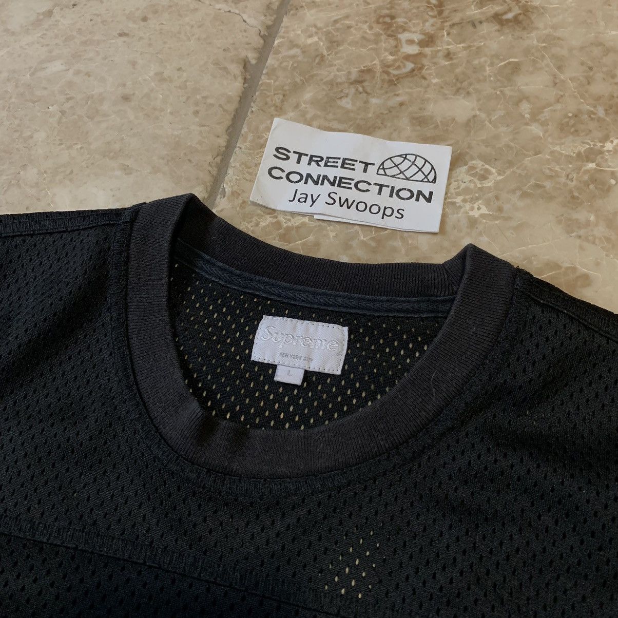 Hennessy × Supreme SUPREME HENNESSY BLACK MESH JERSEY LONG SLEEVE SIZE LARGE Size US L / EU 52-54 / 3 - 4 Thumbnail