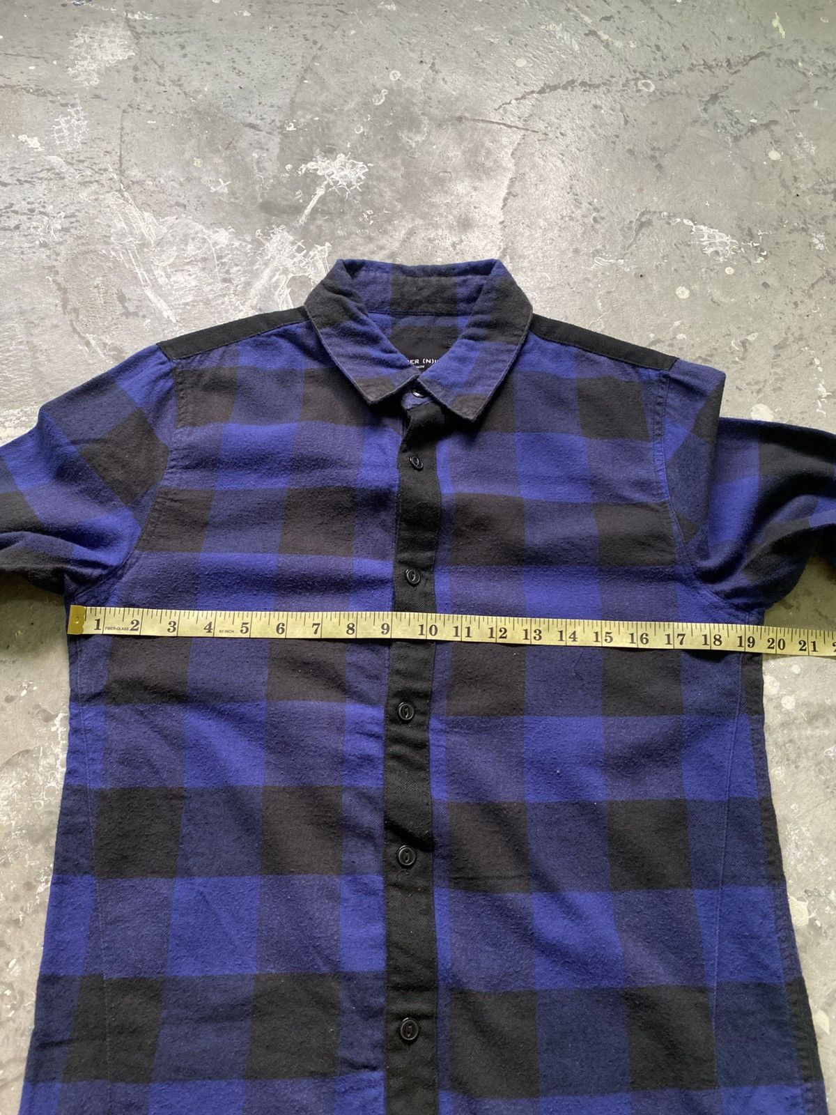 Number (N)ine Number Nine Blue Black Check Musical Flannel Shirt Size US L / EU 52-54 / 3 - 12 Thumbnail