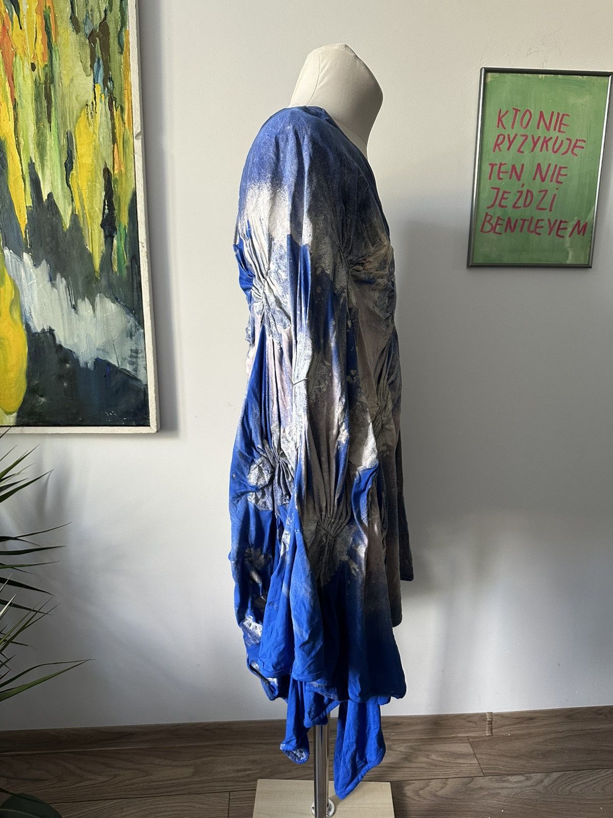 Designer Experimental wax cape asymmetric rare school Size US M / EU 48-50 / 2 - 5 Thumbnail