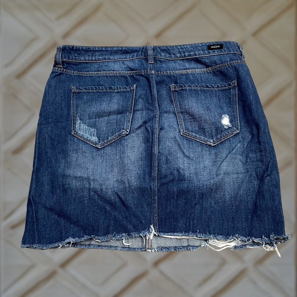 Denime Liverpool Denim Mini Skirt Womens 14/32 Blue Cotton Casual Streetwear Short Size 36" / US 14 / IT 50 - 1 Thumbnail