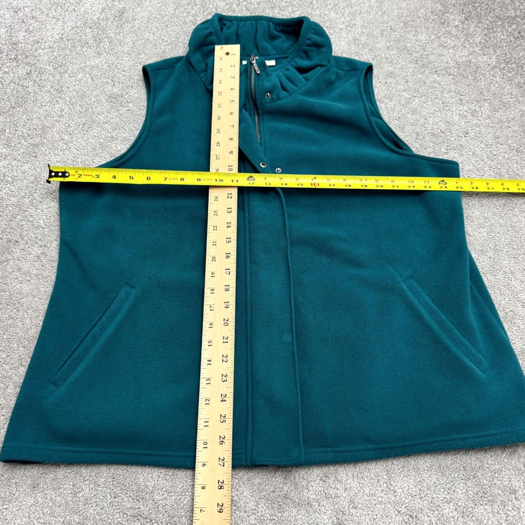 Coldwater Creek Coldwater Creek Fleece Vest Women 2X Plus Teal Green Full Zip Snap Casual Jacket Size XXL / US 16-18 / IT 52-54 - 7 Thumbnail