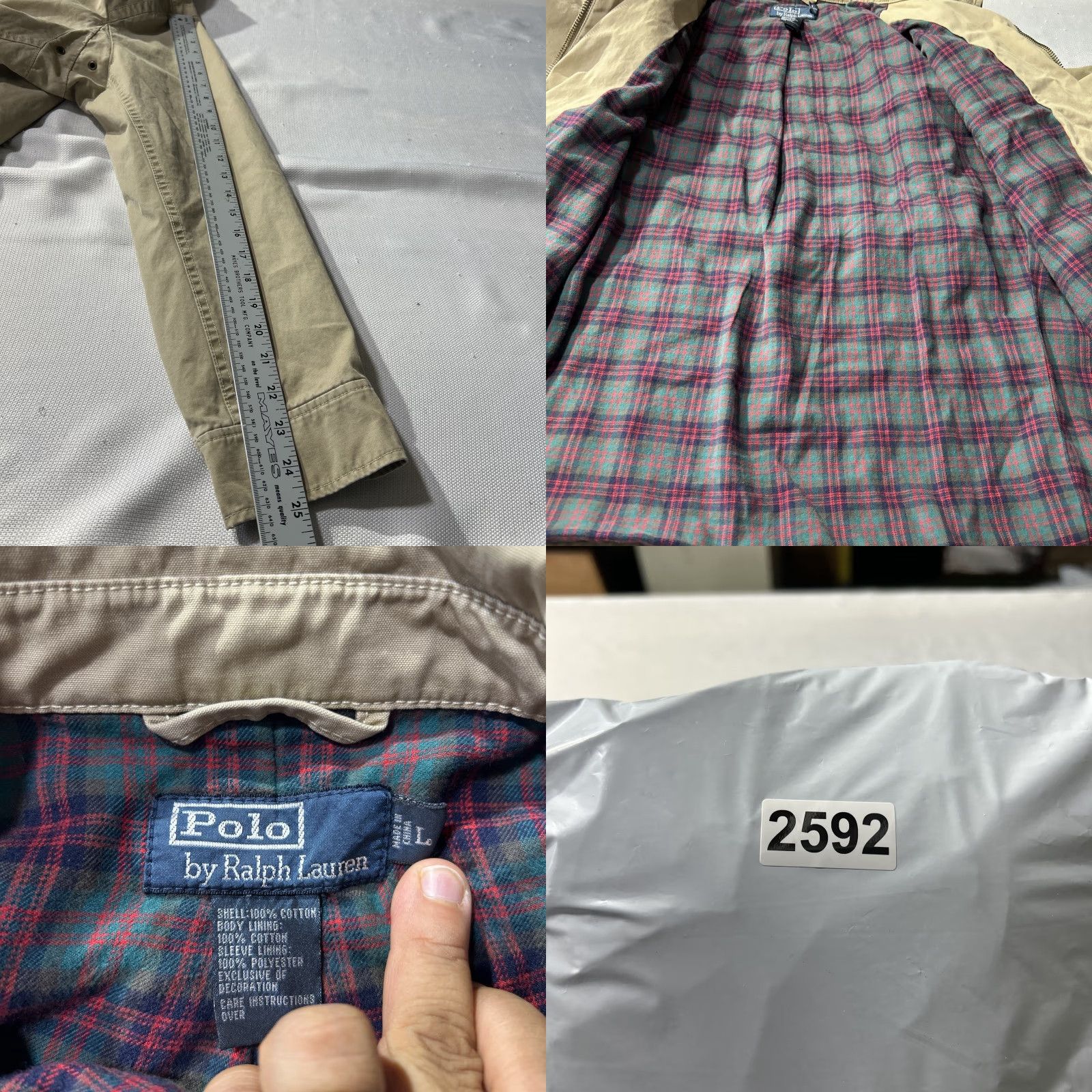 Ralph Lauren Polo Ralph Lauren Field Jacket Flannel Plaid Zip Large Shirt Jacket Men’s Khaki Beige Regular Size L Size US L / EU 52-54 / 3 - 8 Thumbnail