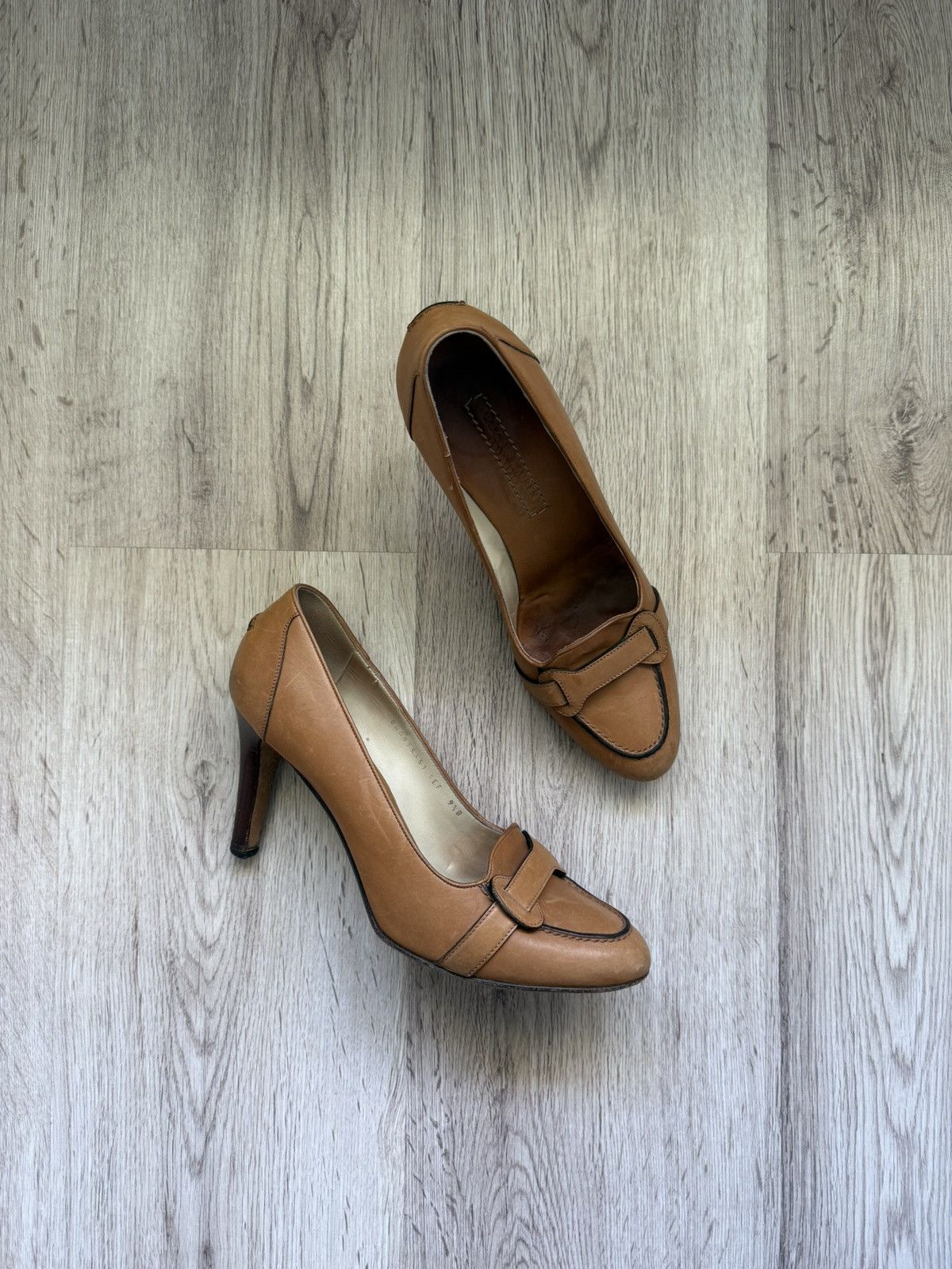 Ralph Lauren Purple Label Ralph Lauren Collection Italy Leather Loafer Pumps Tan High Size US 9.5 / IT 39.5 - 1 Thumbnail