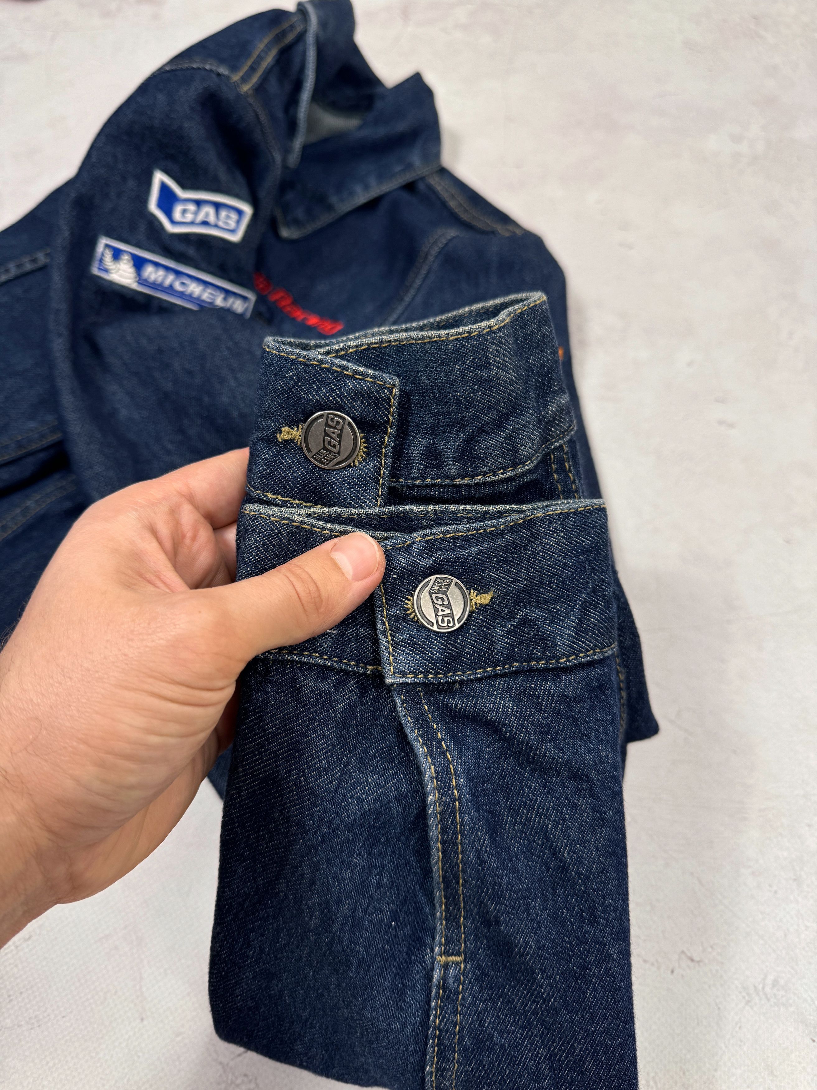 GAS × Honda Gas Denim Jacket Honda Repsol Racing Michelin Women Size L / US 10 / IT 46 - 17 Thumbnail