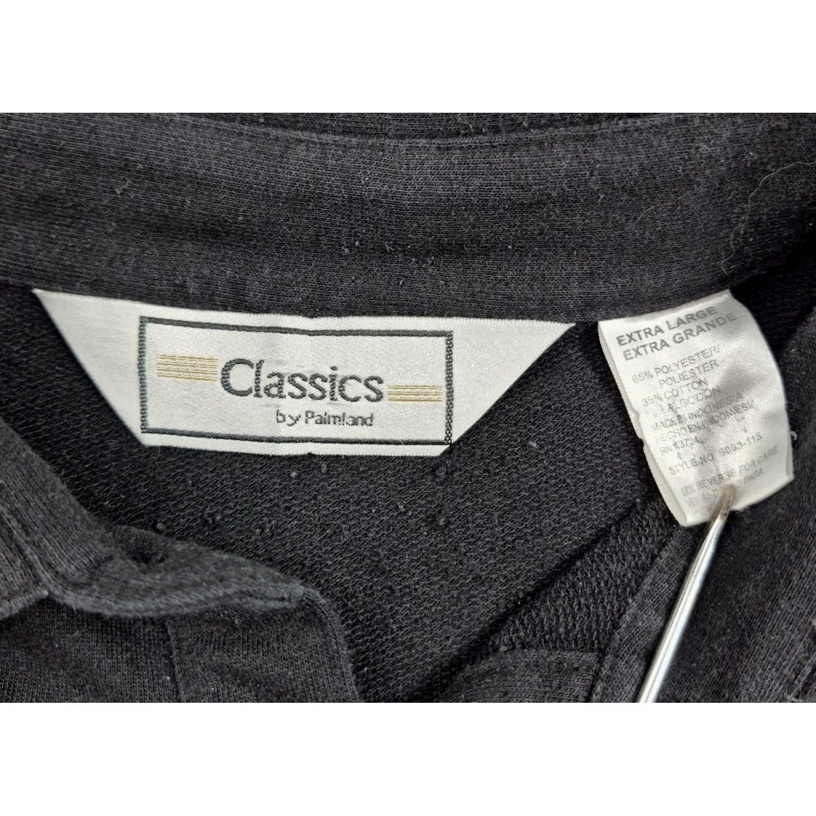 Vintage VINTAGE Classics by Palmland Sweater Polo Shirt Mens XL Gray/Black Knit Pullover Polo Shirt Size US XL / EU 56 / 4 - 5 Thumbnail
