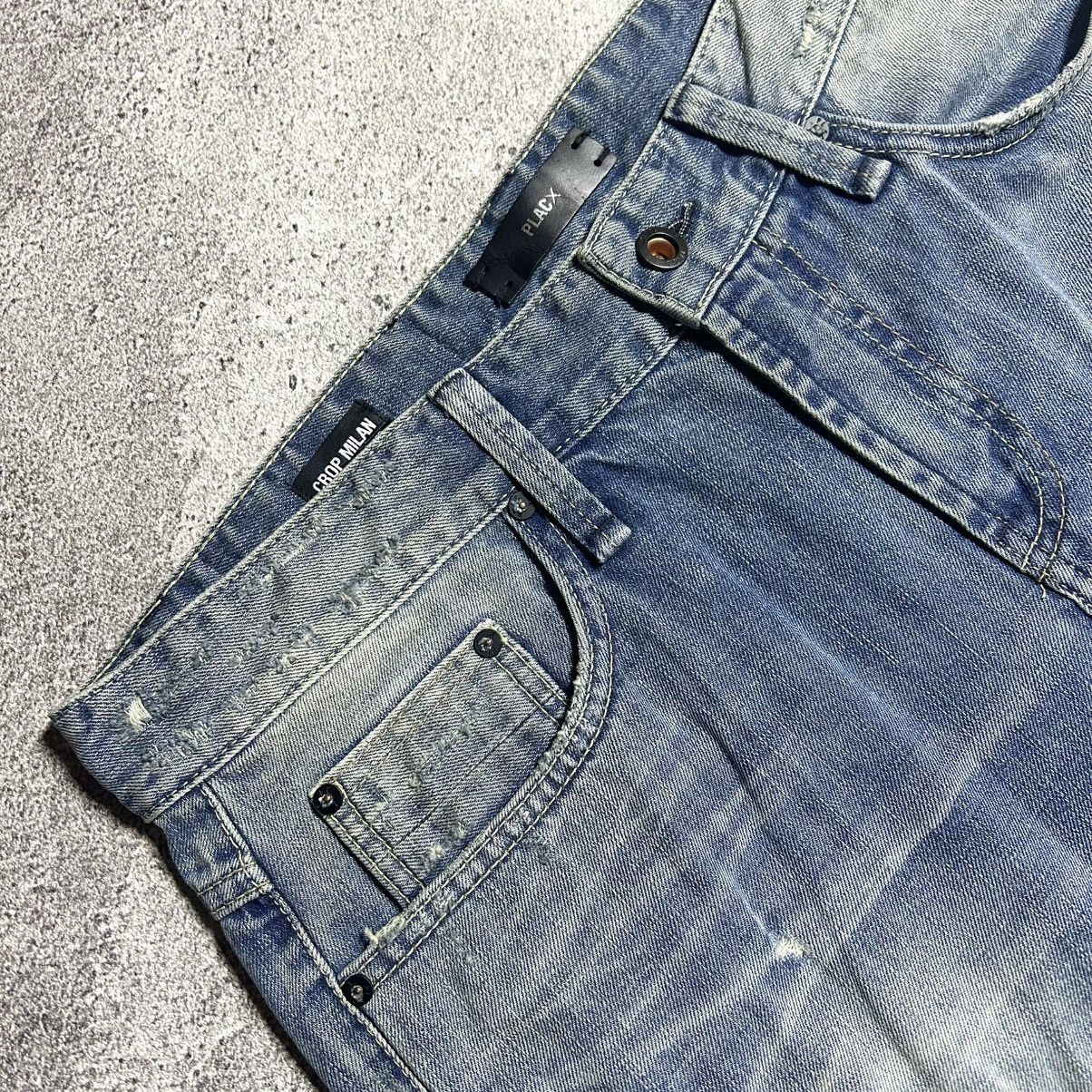 Japanese Brand Crazy Disstresed Denim PLACX CROP MILAN LOSE CROP TAPERED Size US 34 / EU 50 - 5 Thumbnail
