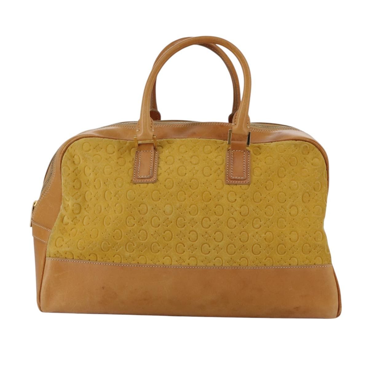 Celine CELINE C Macadam Canvas Hand Bag Suede Leather Yellow Gold Size ONE SIZE - 2 Thumbnail