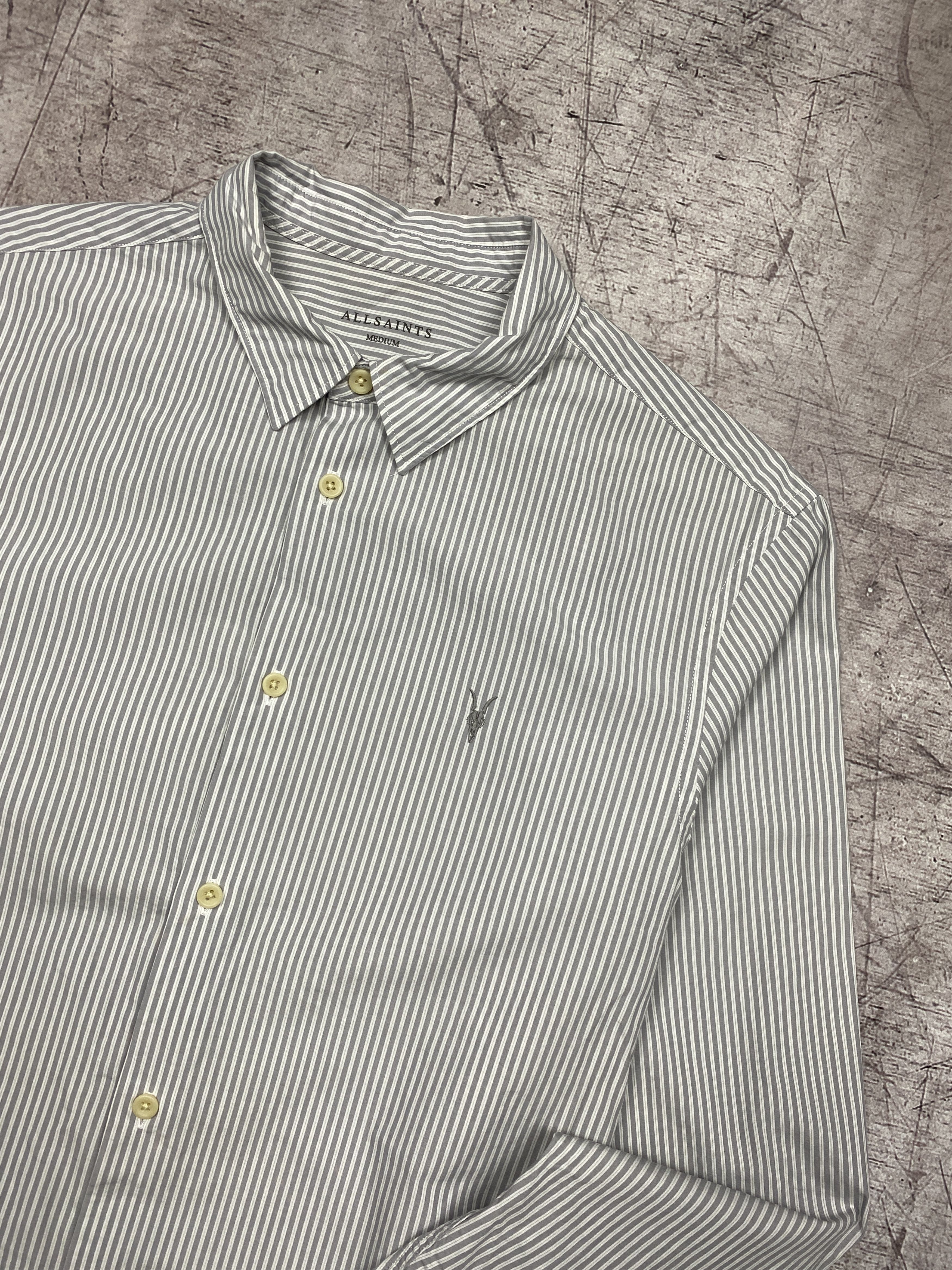 Allsaints × Vintage Allsaints Vintage Mens Rocklin Long Sleeve Striped Shirt Size US M / EU 48-50 / 2 - 2 Thumbnail