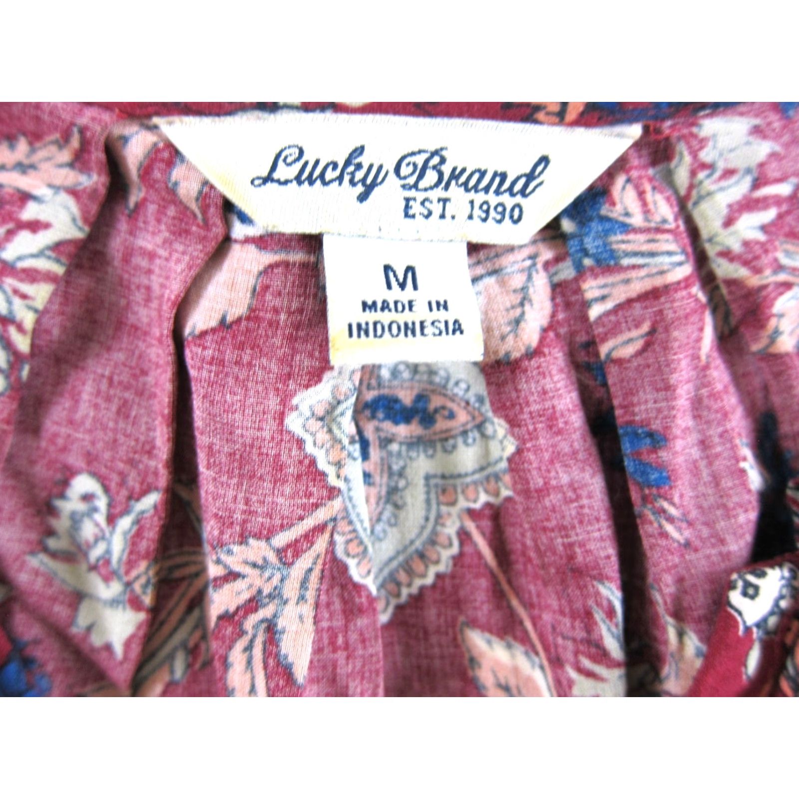 Lucky Brand Lucky Brand Blouse M Adult Women Floral 3/4 Sleeve Tunic Red Rayon Bohemian Style 90s? (note: avoid extra info) Size M / US 6-8 / IT 42-44 - 3 Thumbnail