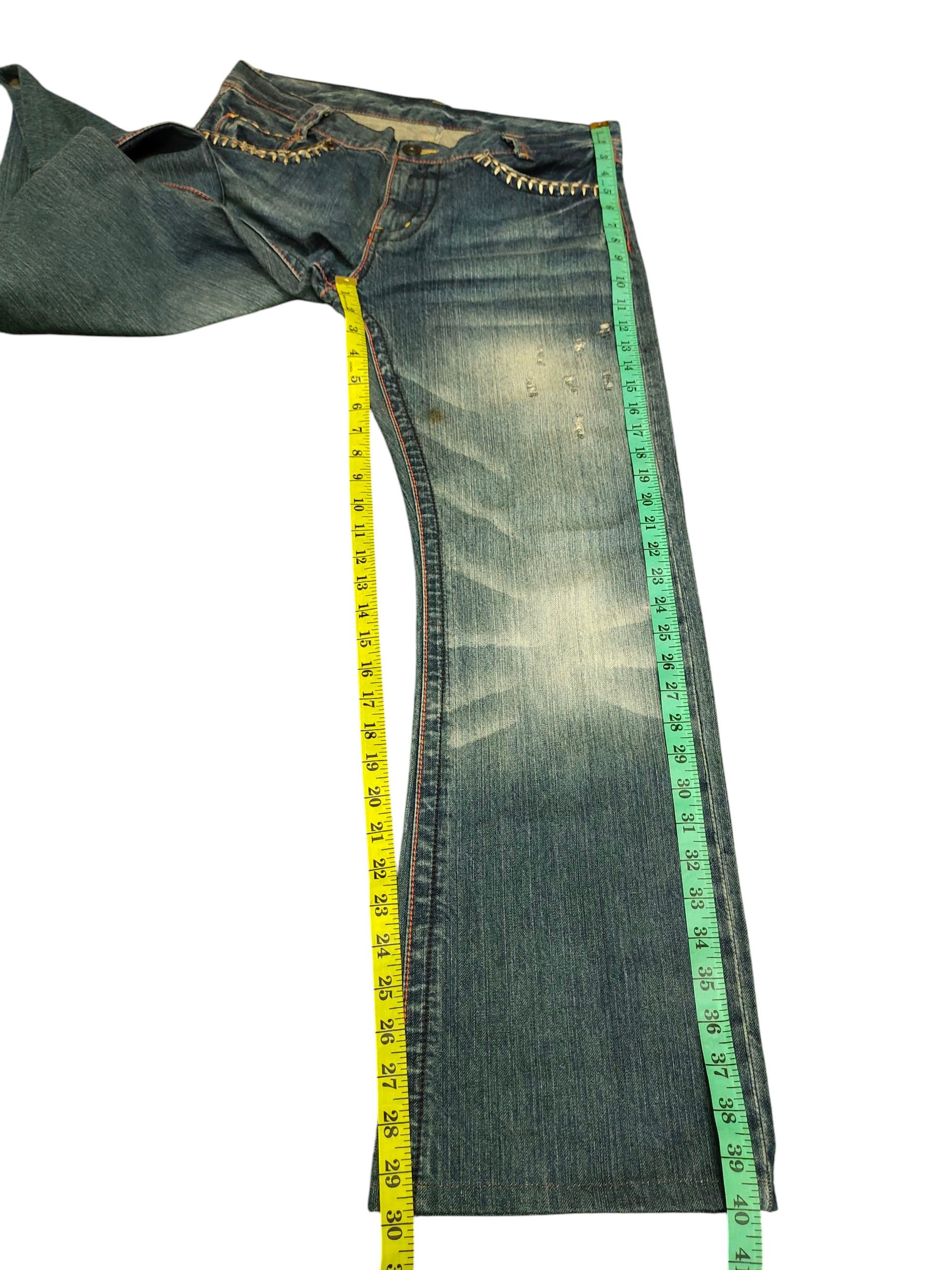 Japanese Brand Japanese Brand Embroidered Pocket Clawmark Distress Jeans Size US 34 / EU 50 - 15 Thumbnail