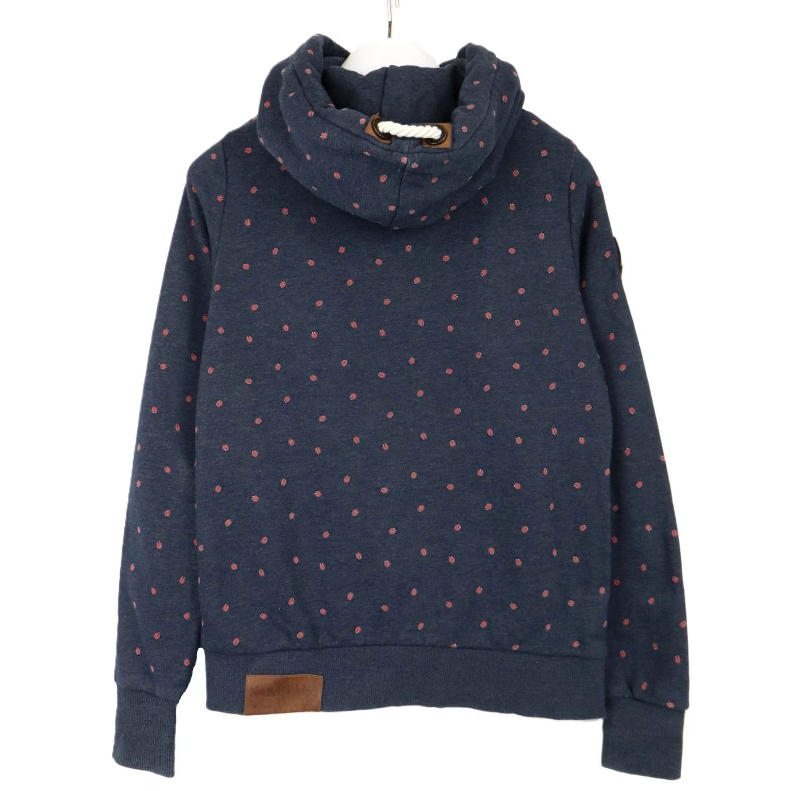Vintage Naketano Sweatshirt Women's LARGE Blue Patterned Pocket Hooded Logo Pullover Size L / US 10 / IT 46 - 2 Thumbnail