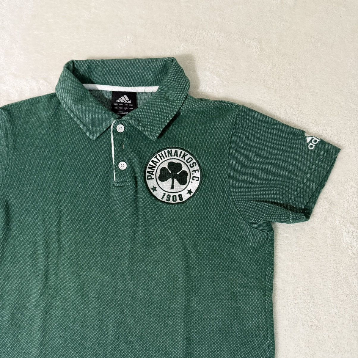 Adidas y2k Vintage Adidas Panathinaikos F.C. Polo Shirt Size US S / EU 44-46 / 1 - 2 Thumbnail