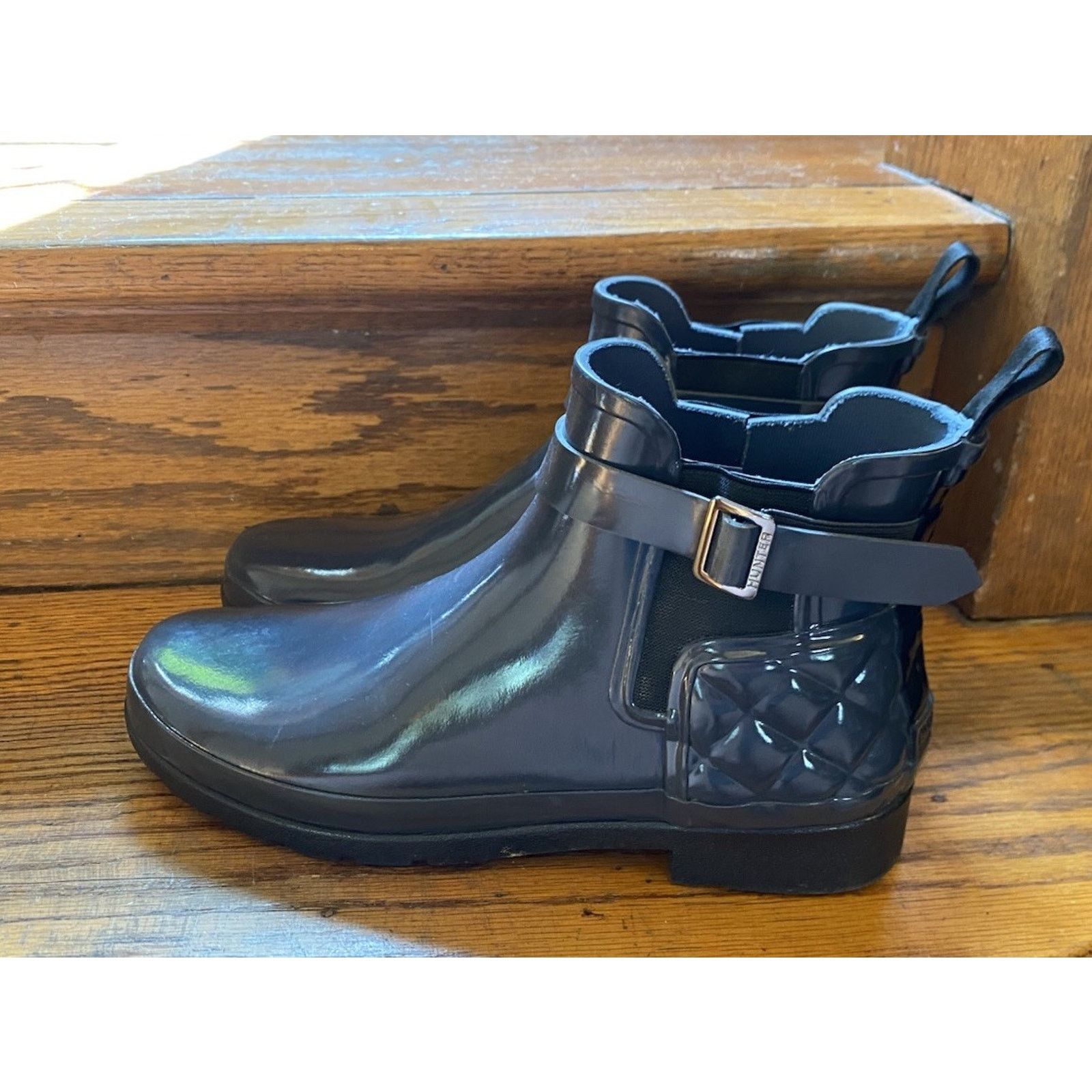 Hunter Hunter Refined Quilted Gloss Chelsea Rain Boots Women’s 10 Size US 10 / IT 40 - 4 Thumbnail