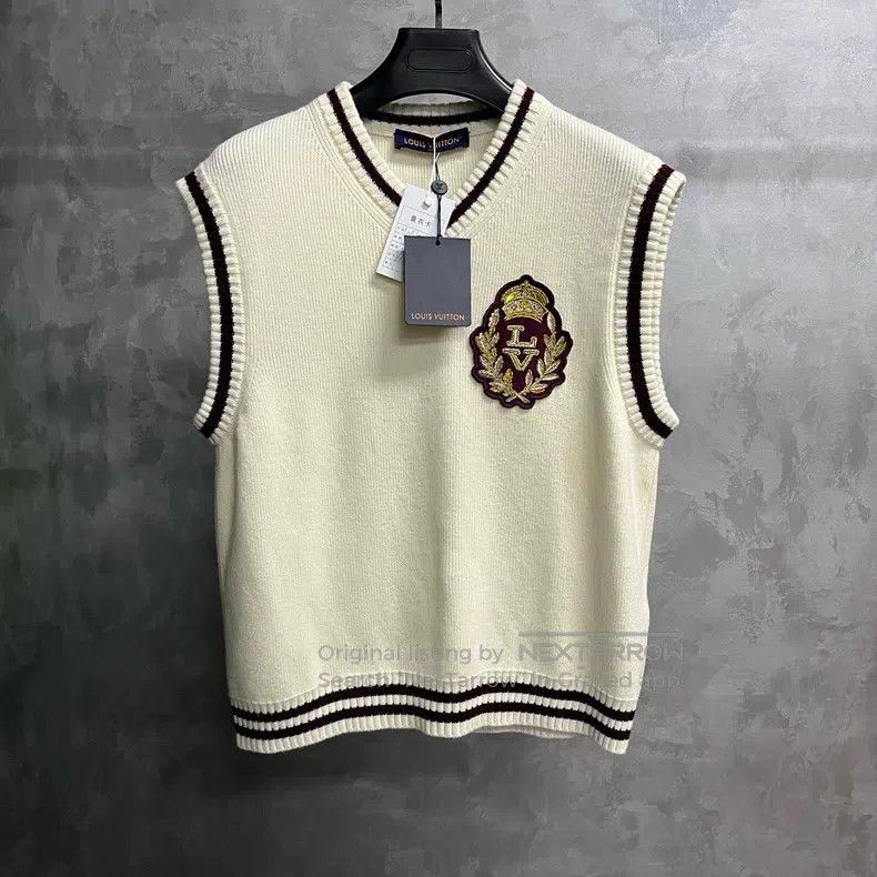 Louis Vuitton Louis Vuitton 24 white trim detail cotton wool waistcoat v Size US M / EU 48-50 / 2 - 1 Thumbnail