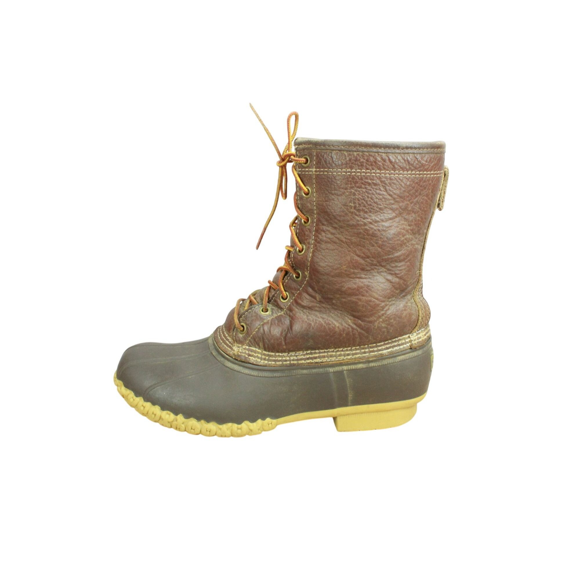 L.L. Bean × Leather LL Bean Leather Shearling Lined Insulated Duck Boots 10 M Size US 10 / IT 40 - 1 Thumbnail