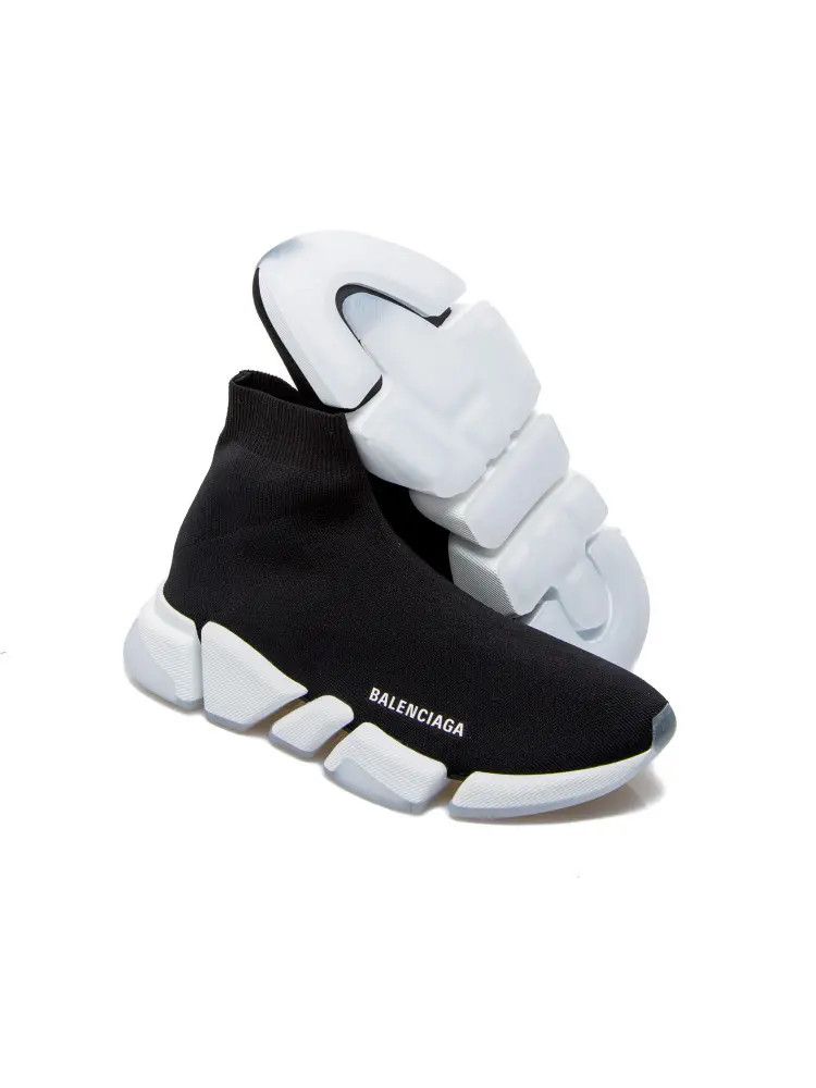 Balenciaga o1tr1nto1025 Speed 2.0 Clear Sole Recycled Knit Sneakers Size US 6 / EU 39 - 3 Thumbnail