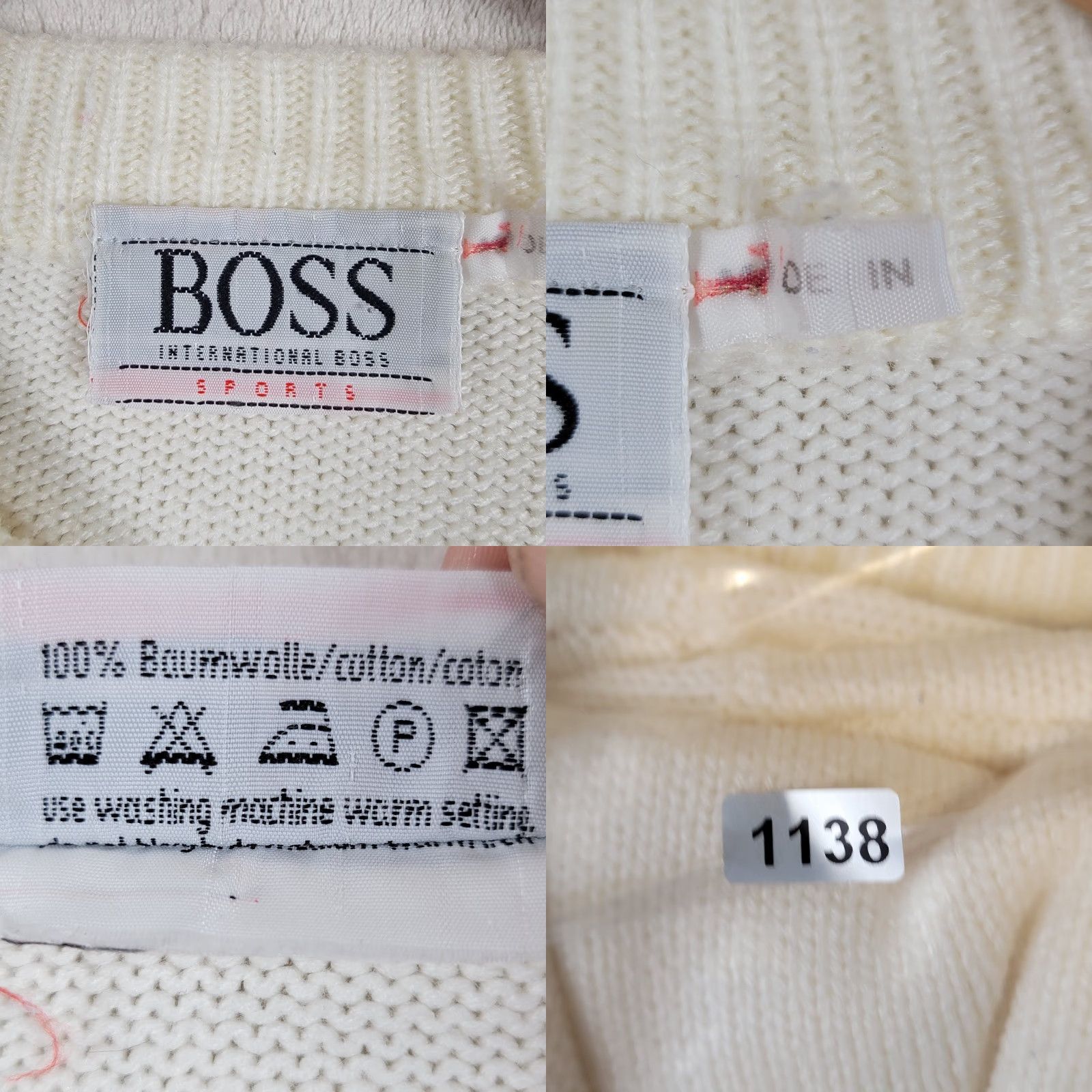 Hugo Boss VINTAGE Boss International Sport Classic Crew Neck Sweatshirt Mens Large White Mens Size US L / EU 52-54 / 3 - 10 Thumbnail