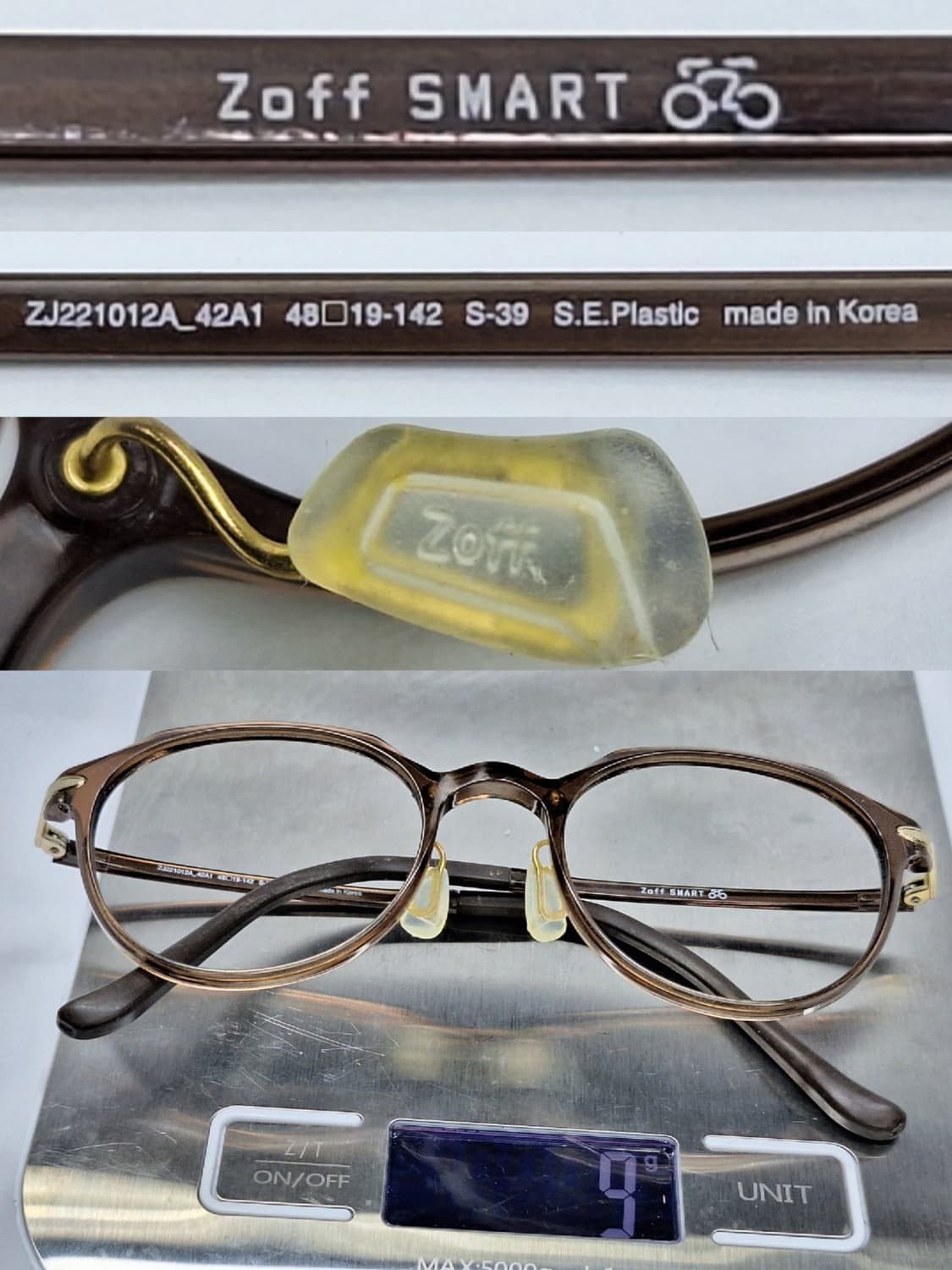 Vintage Zoff SMART ZJ221012 Brown Boston Glasses Frame Ultralight 9g Size ONE SIZE - 5 Thumbnail
