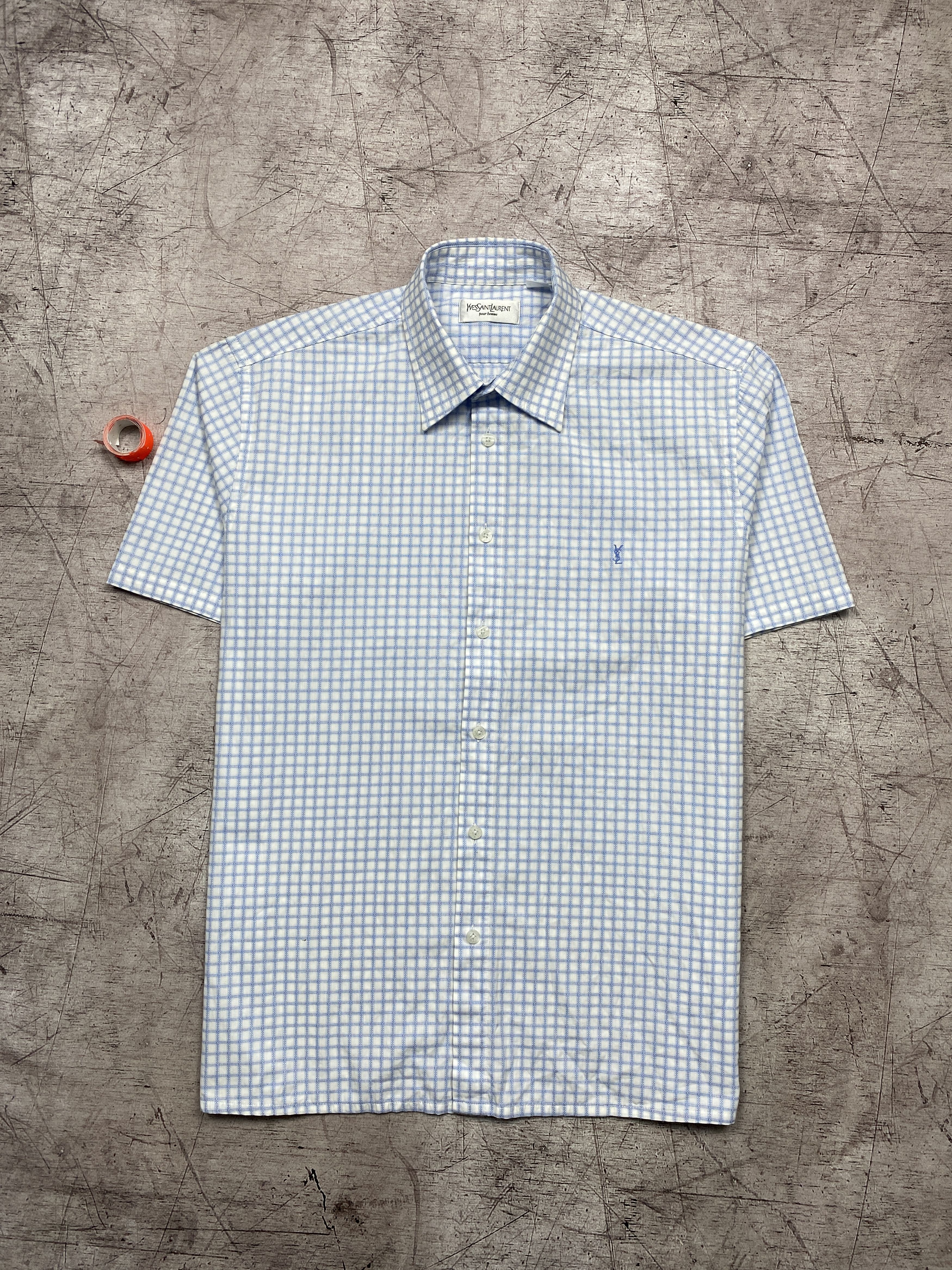 Yves Saint Laurent Yves Saint Laurent Vintage Mens Short Sleeve Shirt YSL Size US L / EU 52-54 / 3 - 1 Thumbnail