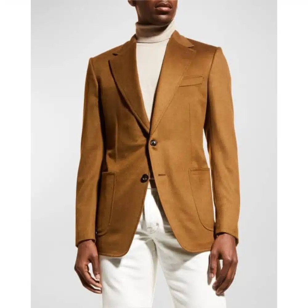 Tom Ford o1loc1c1024 10SM40 Shelton Brushed Cashmere Jacket in Brown Size US M / EU 48-50 / 2 - 2 Thumbnail