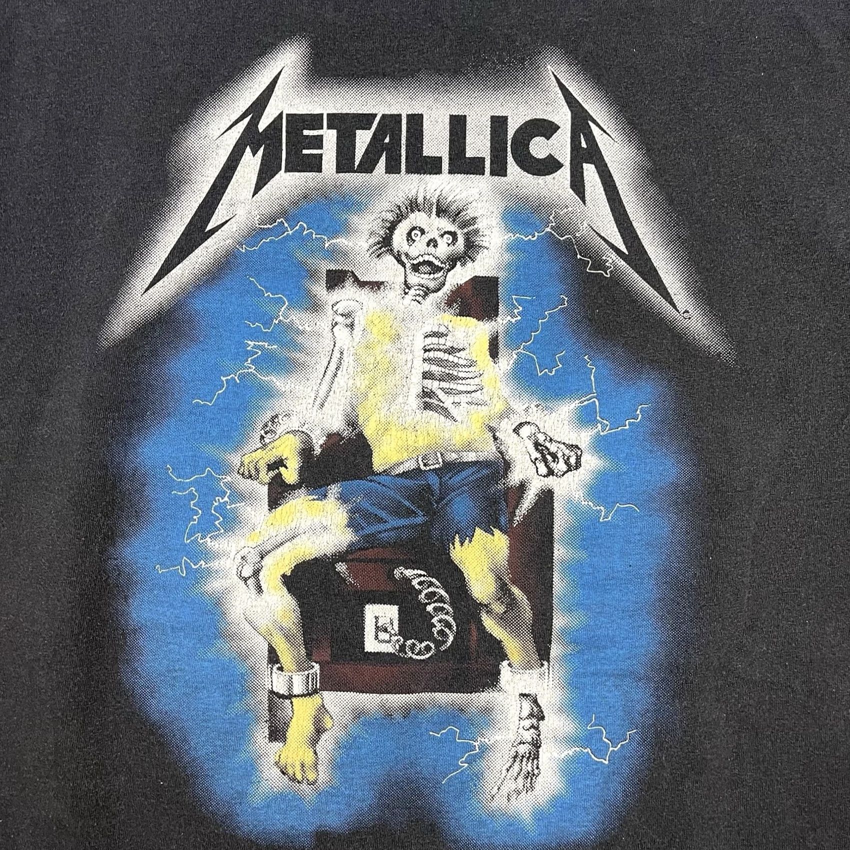 Vintage VINTAGE 1994 Metallica Ride the Lightning T-Shirt VTG 90s Faded Black Large Shirt Men L Black Graphic Print Crew Neck Short Sleeve Band Music 90s Mens Size US L / EU 52-54 / 3 - 7 Thumbnail