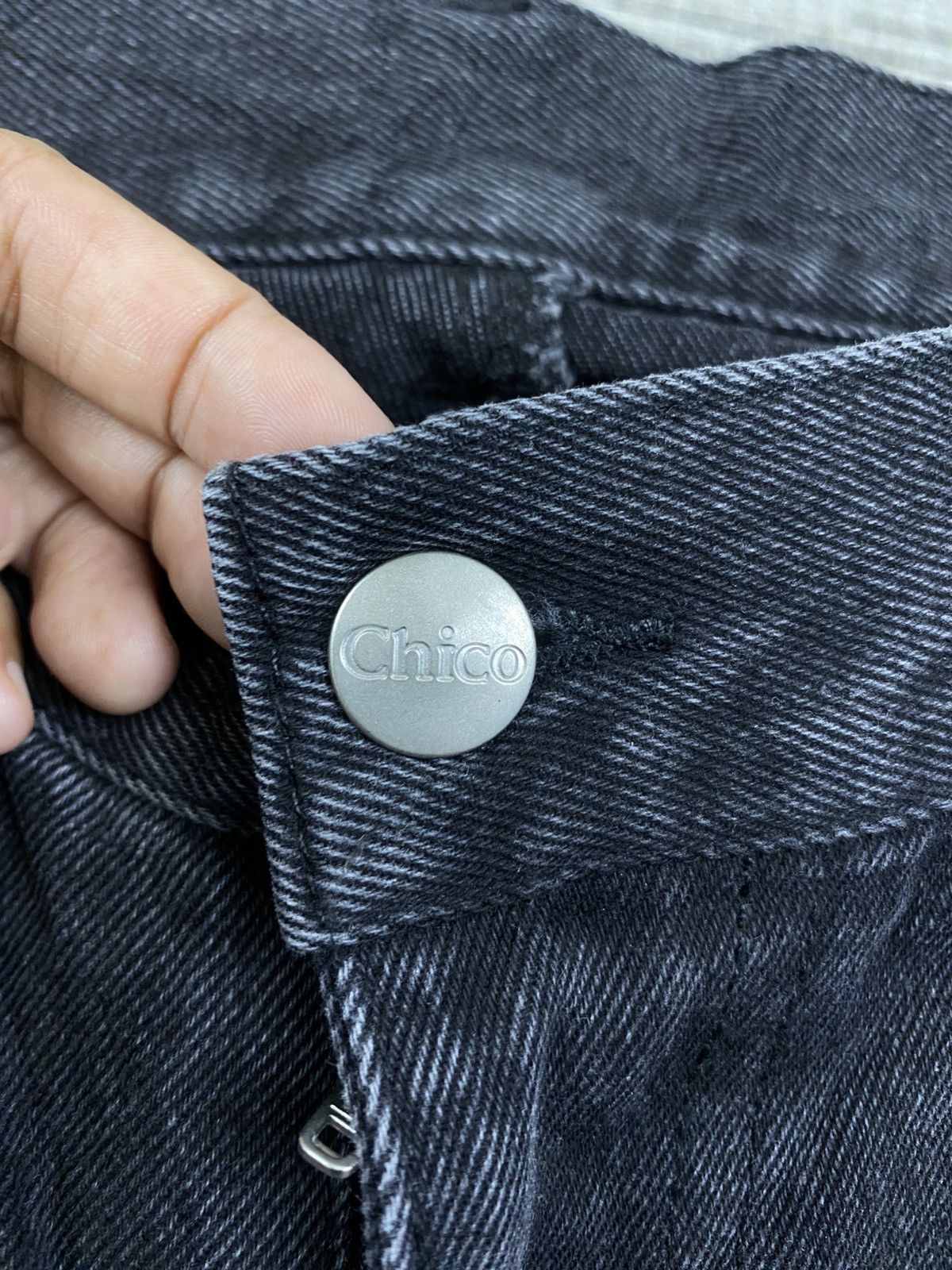 If Six Was Nine Vintage Chiko Detachable Wide-Leg Black Punk Denim Jeans Size 25" / US 0 / IT 36 - 12 Thumbnail