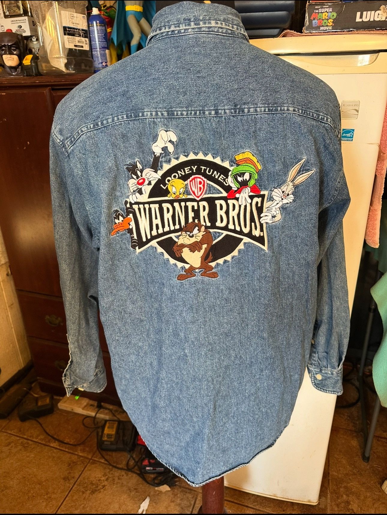 Warner Bros Warner Bros Brothers Studio Jean Jacket Embroidered Medium Size US M / EU 48-50 / 2 - 1 Thumbnail