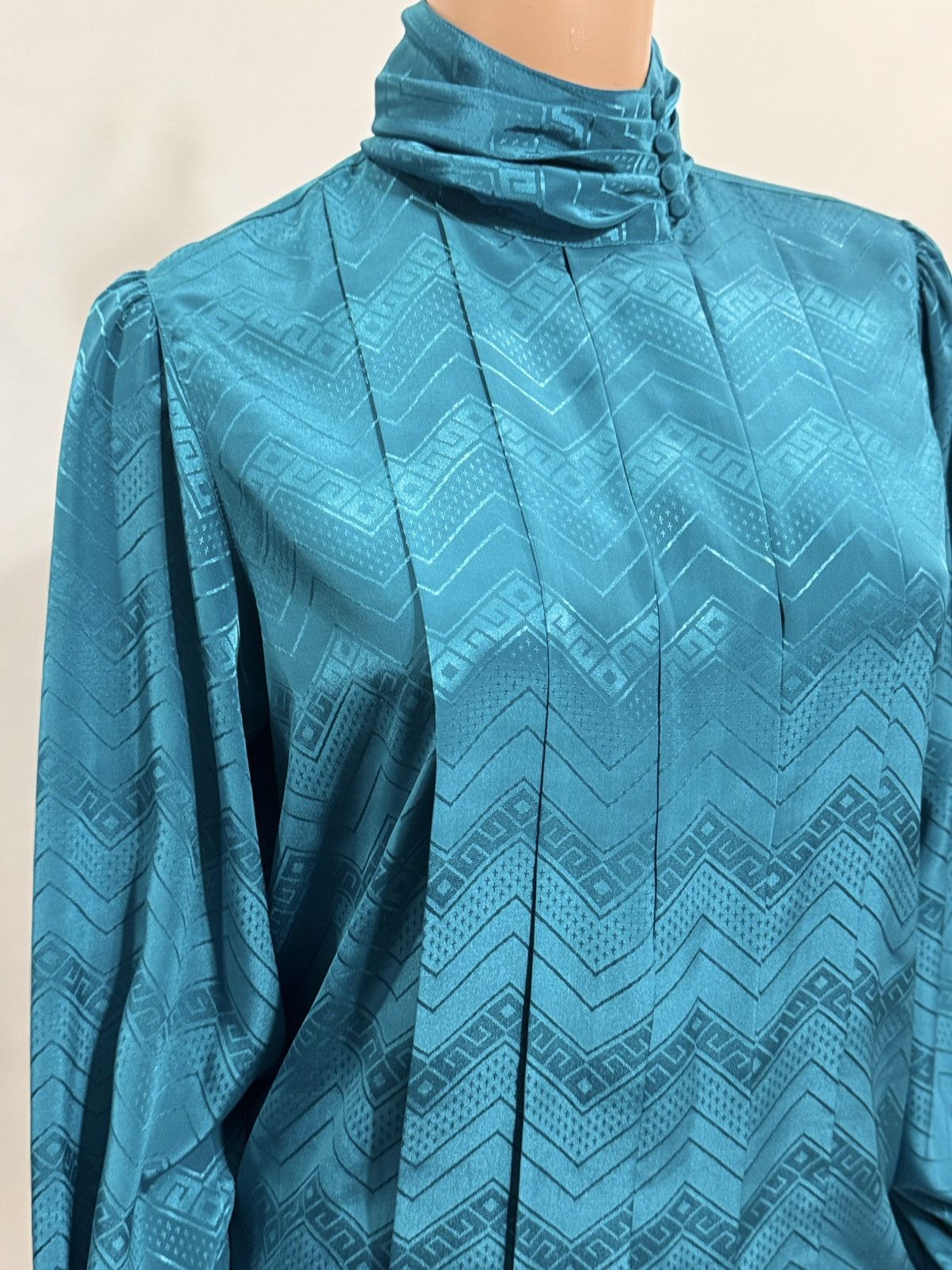 Vintage Women’s 1980’s High Neck Blouse Size M / US 6-8 / IT 42-44 - 4 Thumbnail