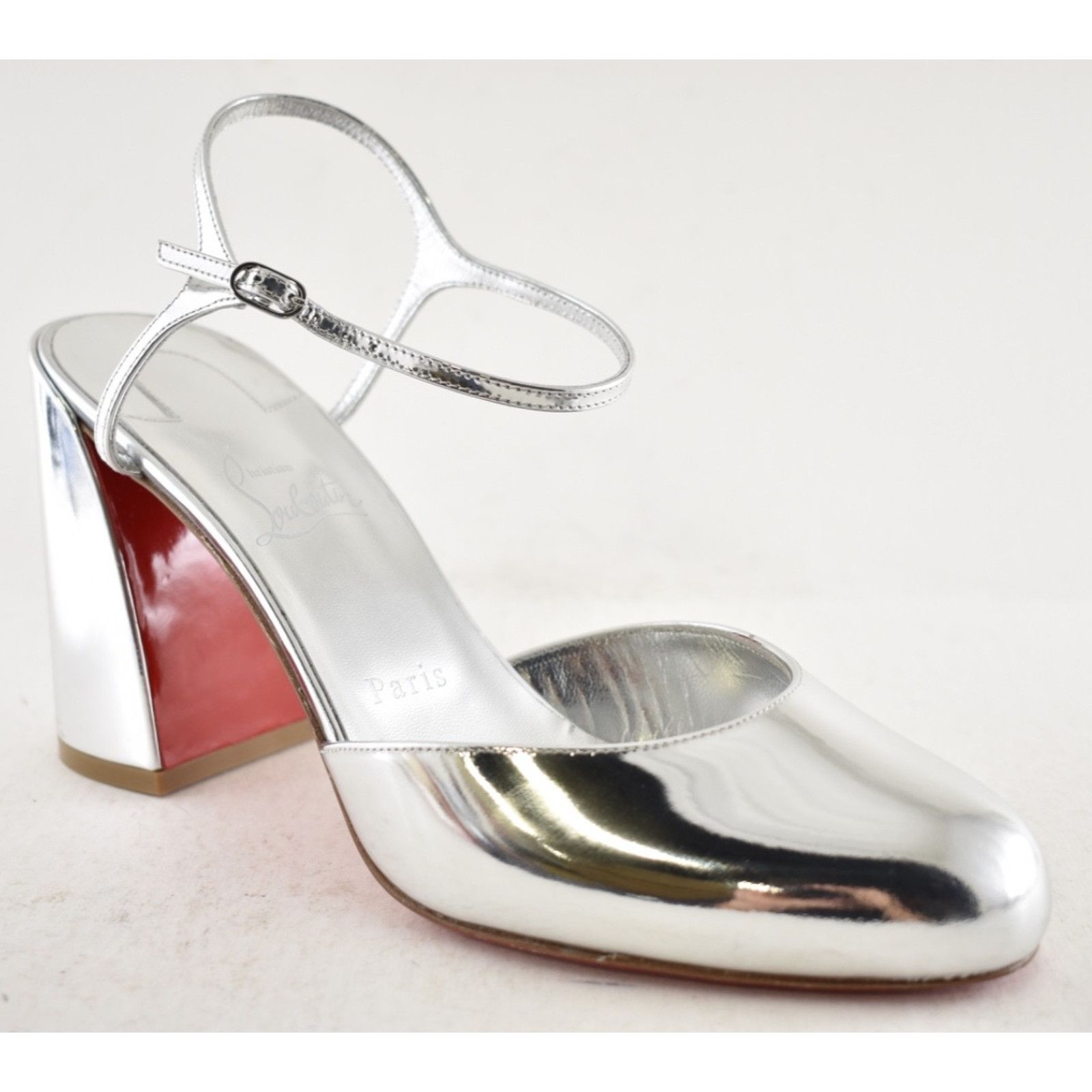 Christian Louboutin Christian Louboutin Jane Pump 85 Silver Leather Sandal 40 Size US 10 / IT 40 - 6 Thumbnail