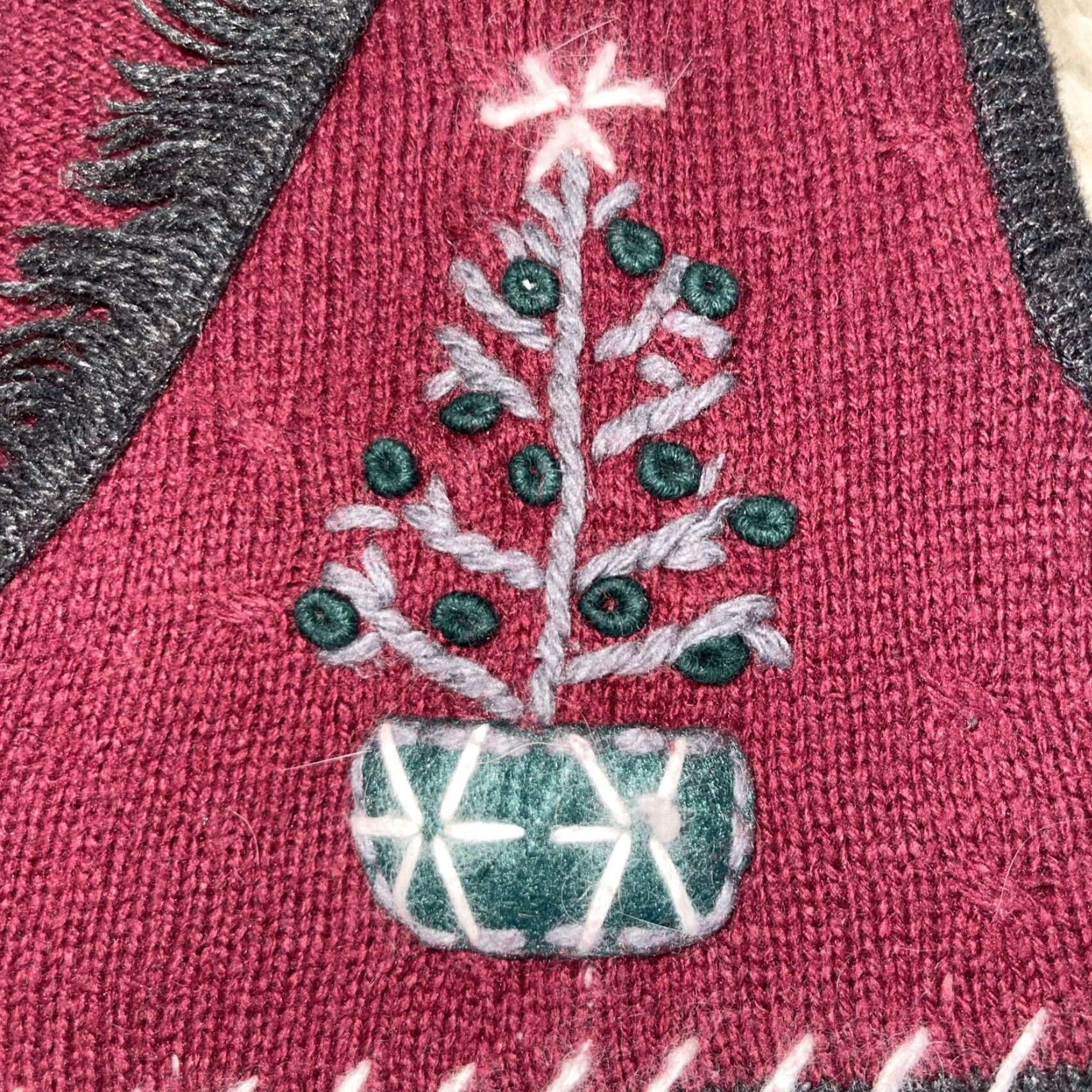 Vintage VINTAGE North Crest Winter Christmas Knit Vest Sweater Women's XL 18 Maroon Gray Holiday Wool Ramie Nylon Acrylic Mens? Size XL / US 12-14 / IT 48-50 - 5 Thumbnail