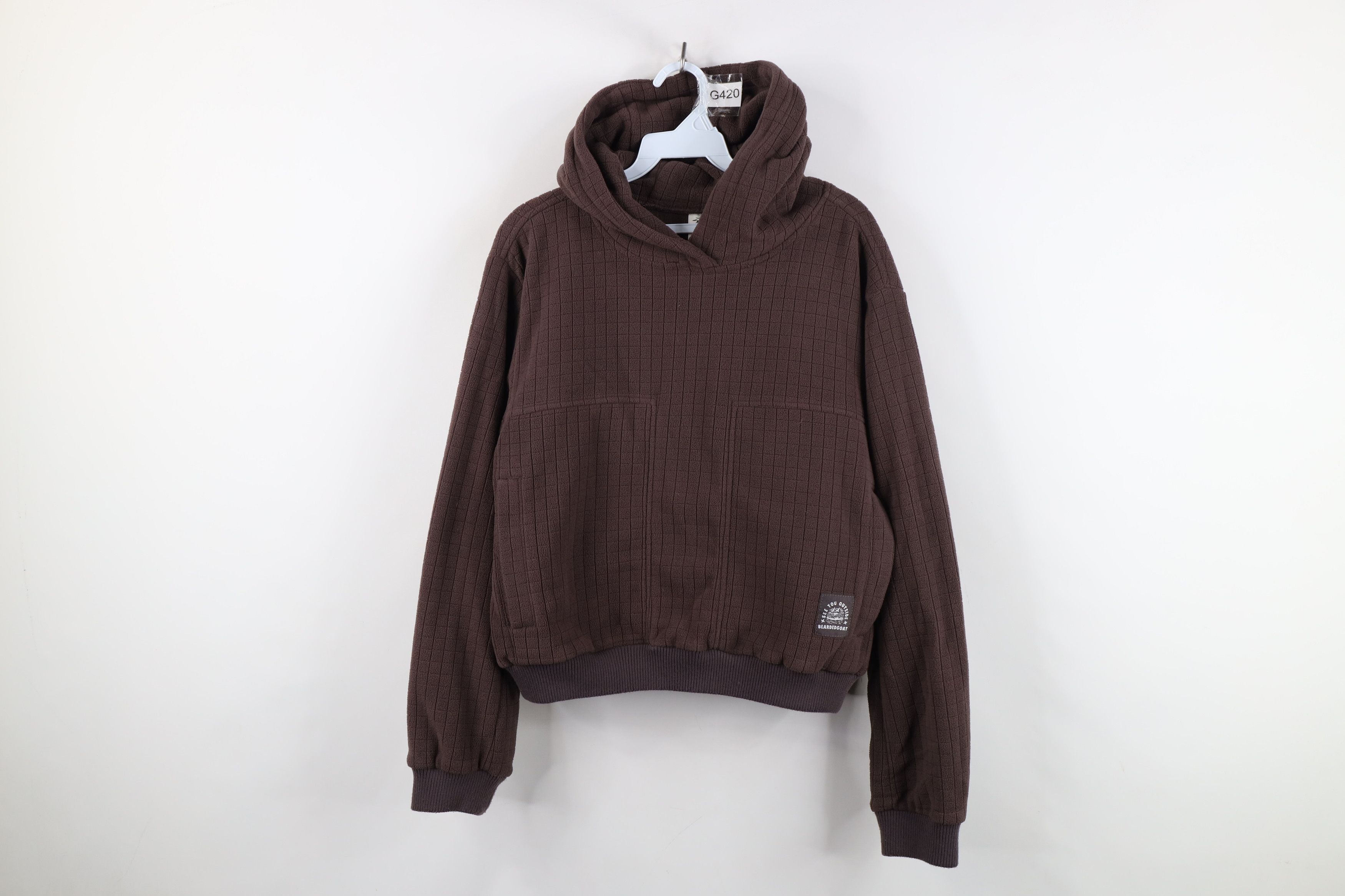 Vintage Beardedgoat Spell Out Sierra Fleece Hoodie Sweatshirt Brown Size M / US 6-8 / IT 42-44 - 1 Thumbnail