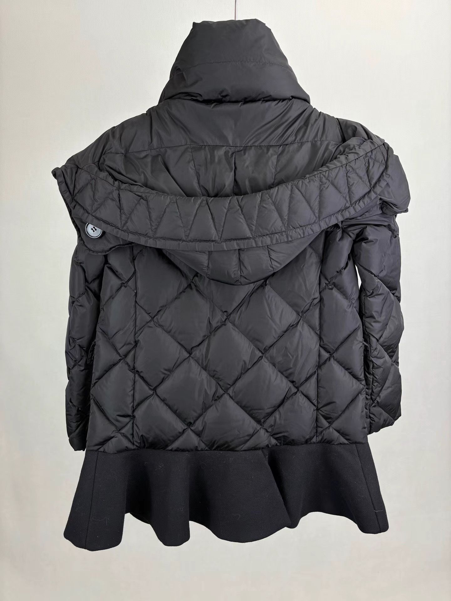 Moncler MONCLER VAULOGE Black Ruffled Down Jacket Size XS / US 0-2 / IT 36-38 - 2 Thumbnail