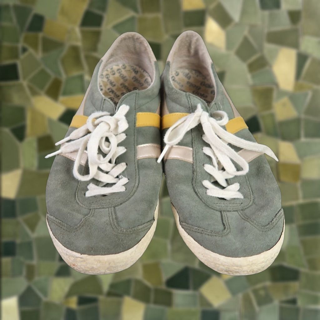 Gola Specialist Olive Green Suede Leather Sneakers Womens 9 Shoes Sneaker Casual Green 40 EU Womens