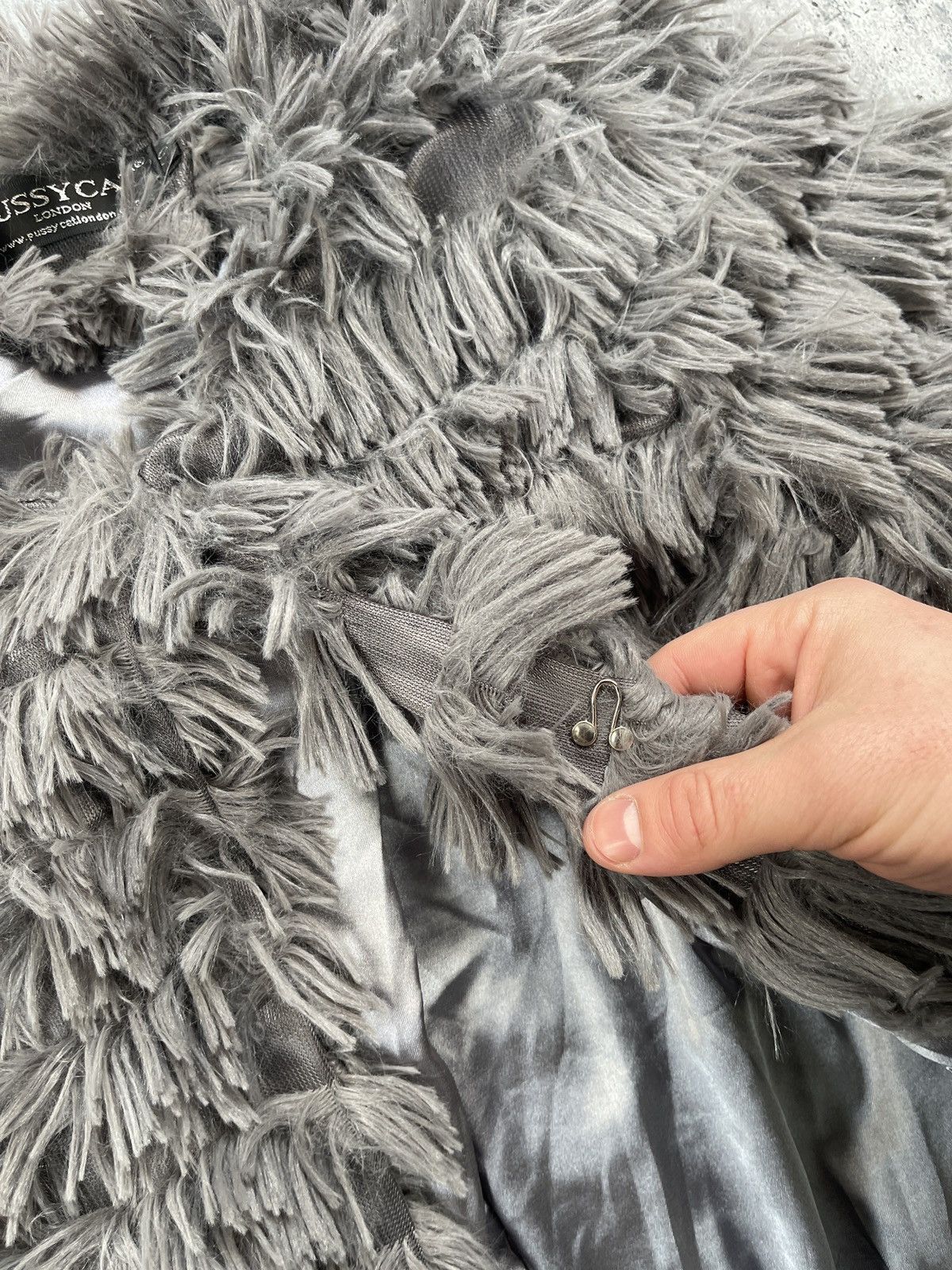 Hysteric Glamour × If Six Was Nine 💥HYPE Varsity Mohair Fuzzy Fluffy Faux Fur Cropped jacket OG Size L / US 10 / IT 46 - 6 Thumbnail
