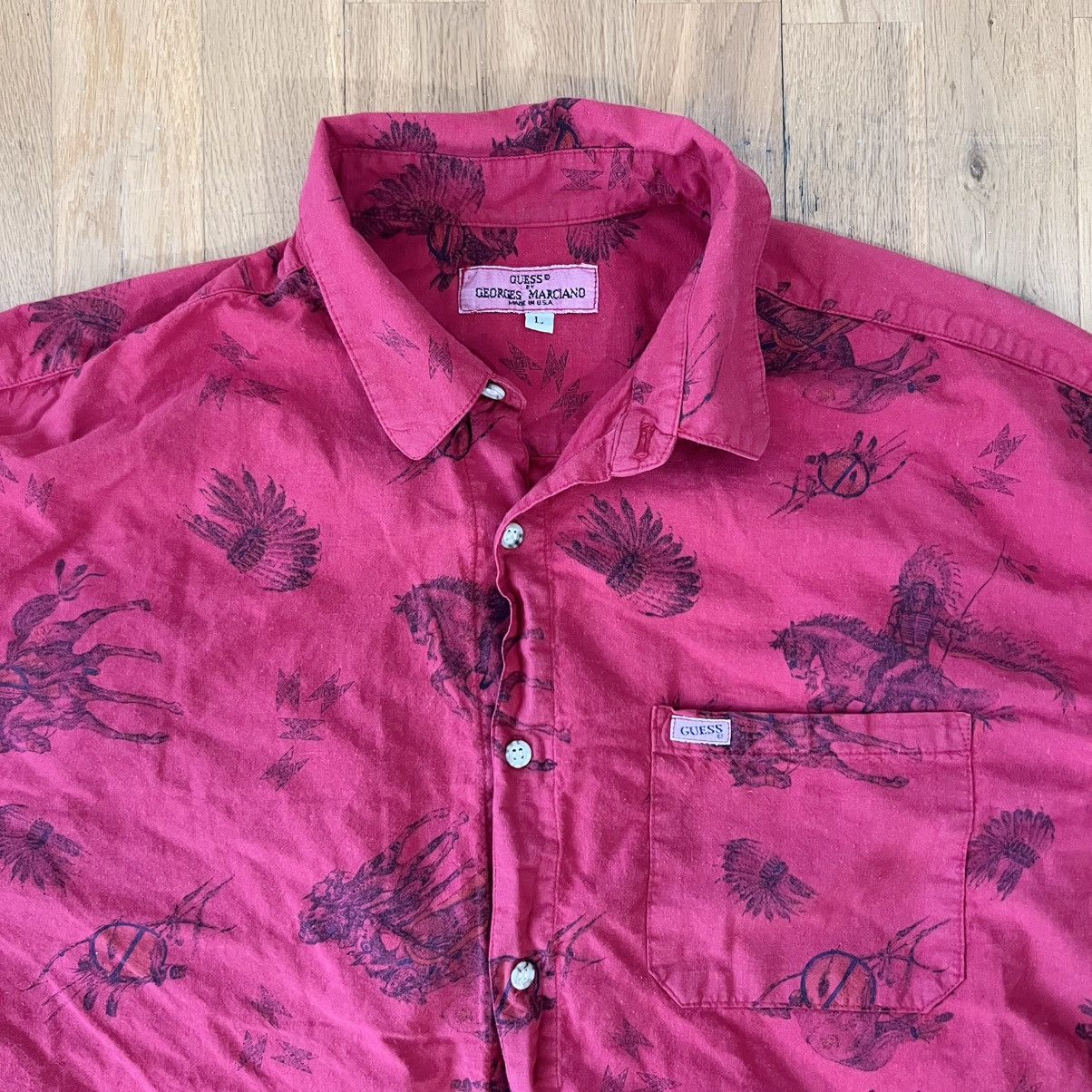 Guess 1981 -93 Vintage GUESS Shirt L - Georges Marciano 🏜️ Size US L / EU 52-54 / 3 - 3 Thumbnail