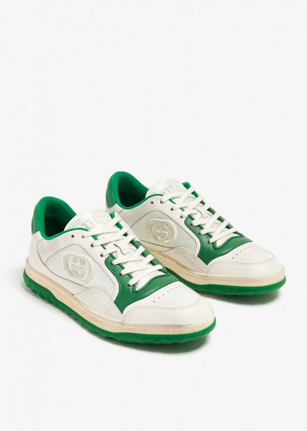 Gucci o1s1wg110425 Women's MAC80 Trainers in White & Green Size US 6.5 / IT 36.5 - 4 Thumbnail