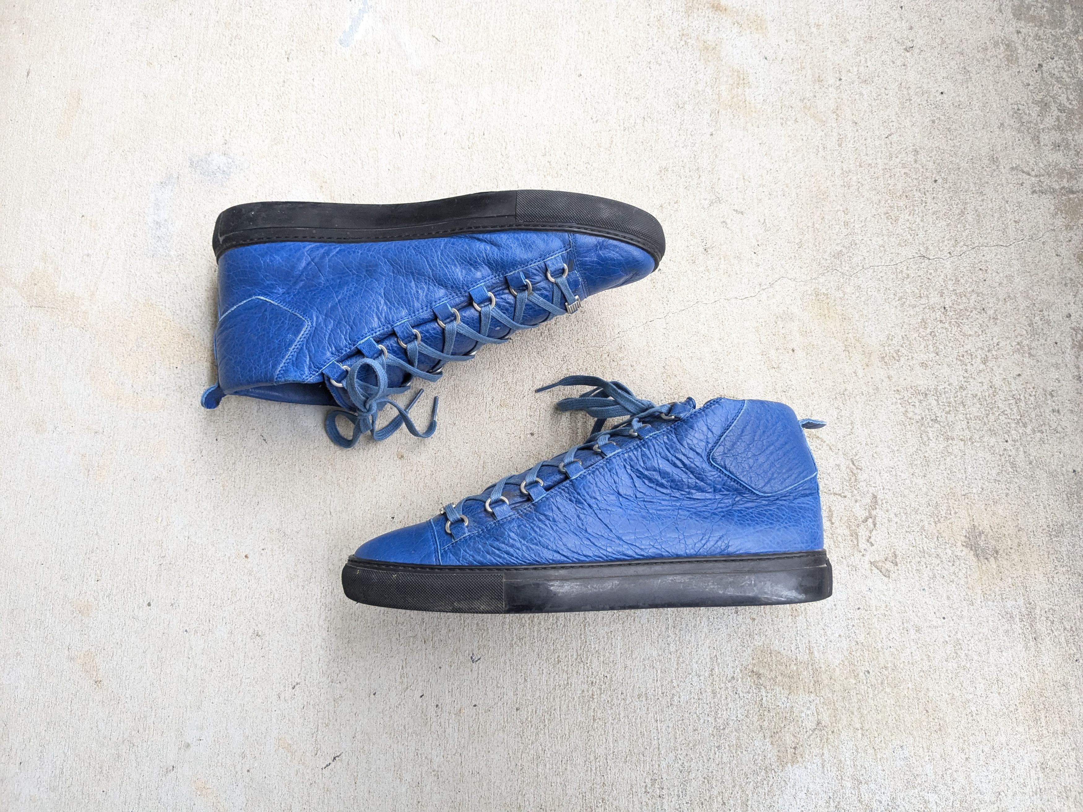 Balenciaga Balenciaga Arena Black Blue 12 Leather High Tops Size US 12 / EU 45 - 1 Thumbnail