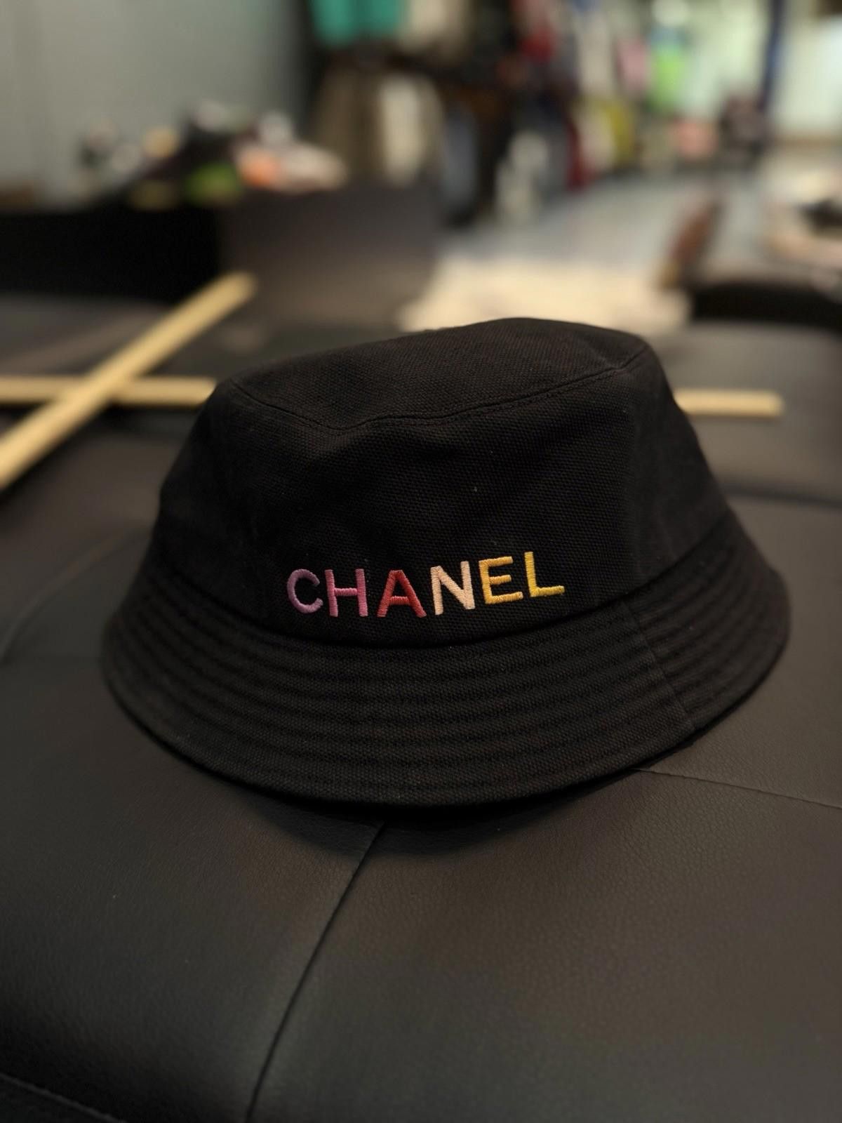 Chanel CHANEL Bucket Hat Cotton Canvas Multicolor CC Logo Size L Size ONE SIZE - 1 Thumbnail