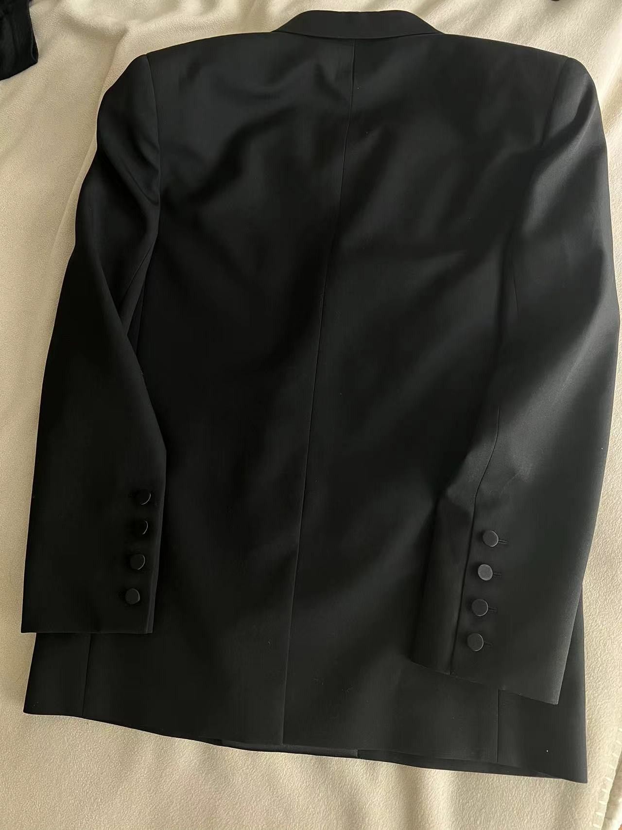 Saint Laurent Paris FW22 Satin Lapel Double-Breasted Jacket sz52 Size 52S - 2 Thumbnail