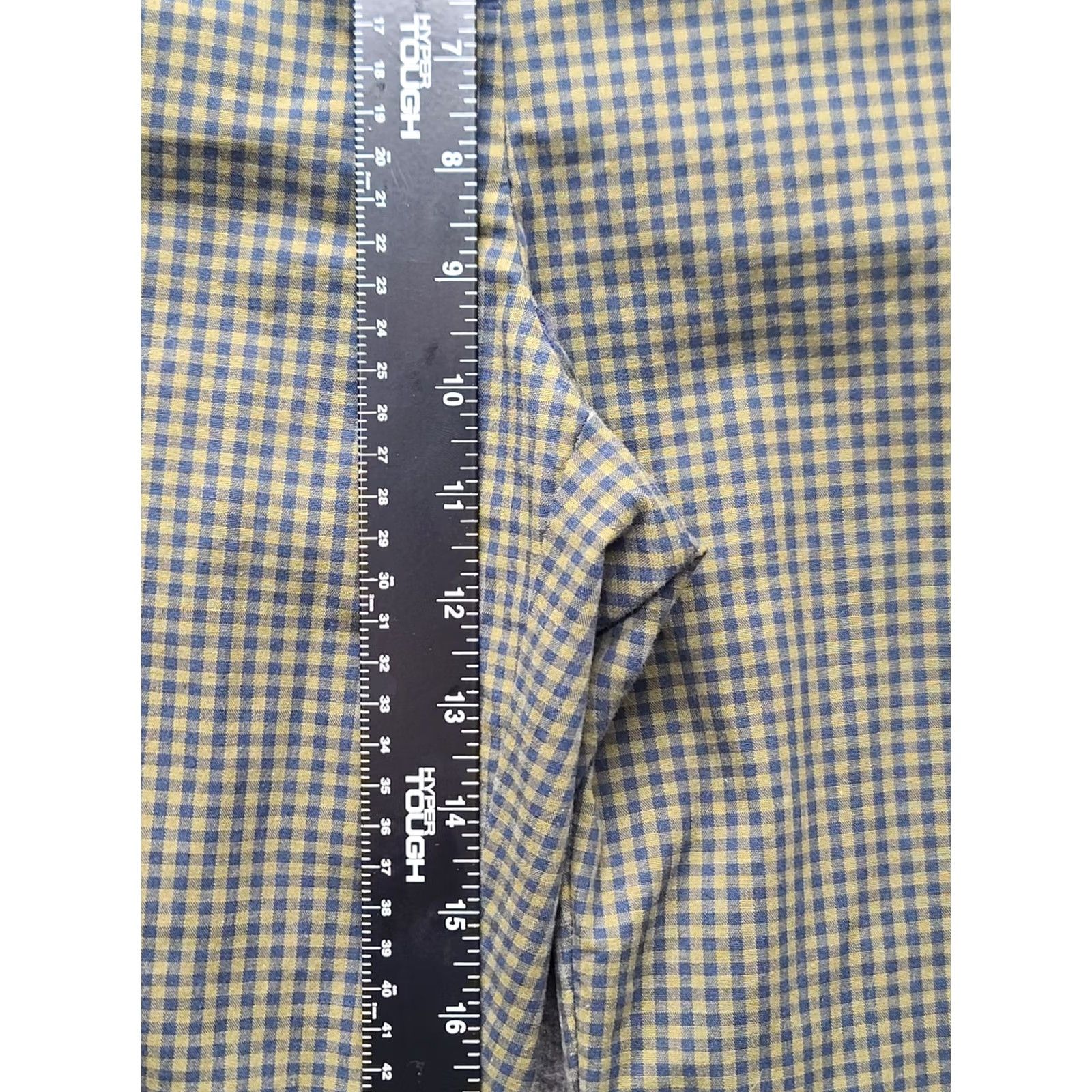 Brooks Brothers VINTAGE Brooks Brothers Gingham Pants Slim Ankle 10x28 Women Blue Yellow Check Stretch Cotton Spandex Sl o? Size 32" / US 10 / IT 46 - 5 Thumbnail