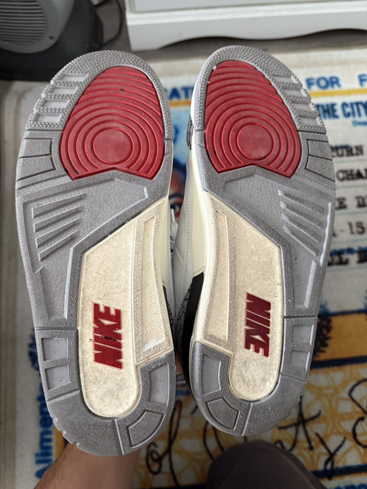 Nike Nike Air Jordan 3 White Cement Size US 12 / EU 45 - 6 Thumbnail