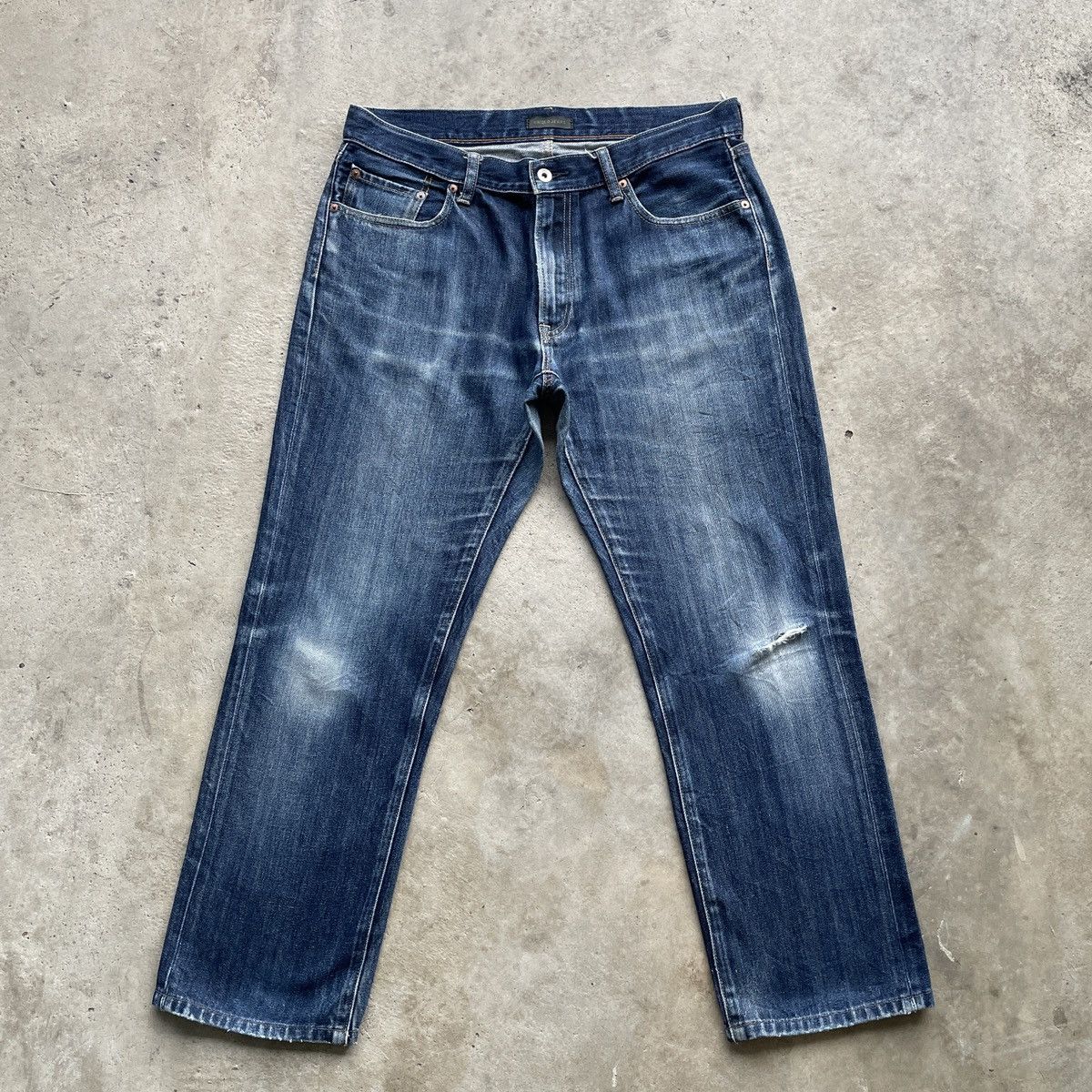 Japanese Brand W35💥 Vintage Japanese Distressed Faded Denim Jeans Pants Size US 35 - 1 Thumbnail
