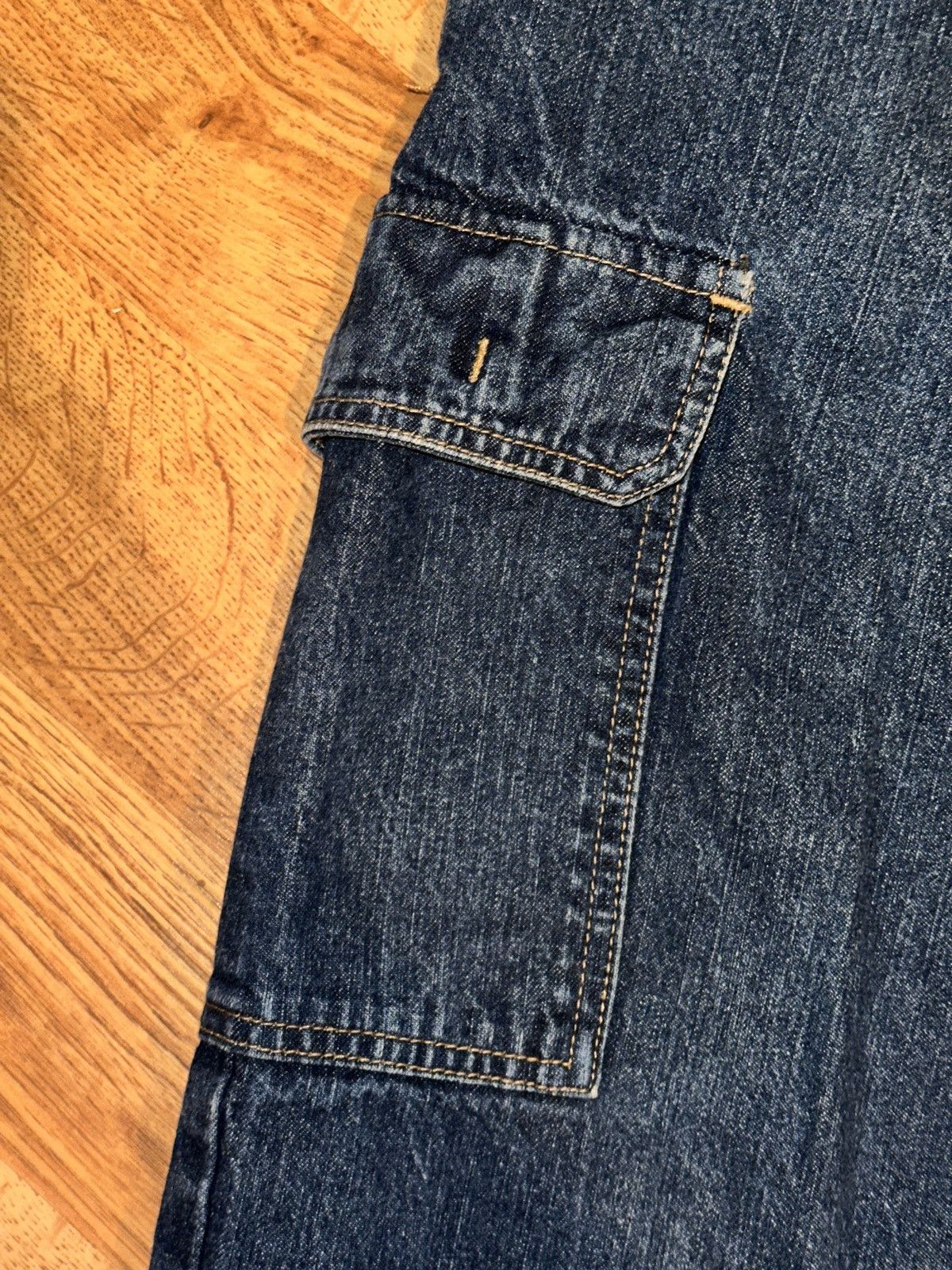 Tommy Hilfiger × Vintage Y2K TOMMY HILFIGER Baggy Rave Cargo Jeans 33x31 Size US 33 - 3 Thumbnail
