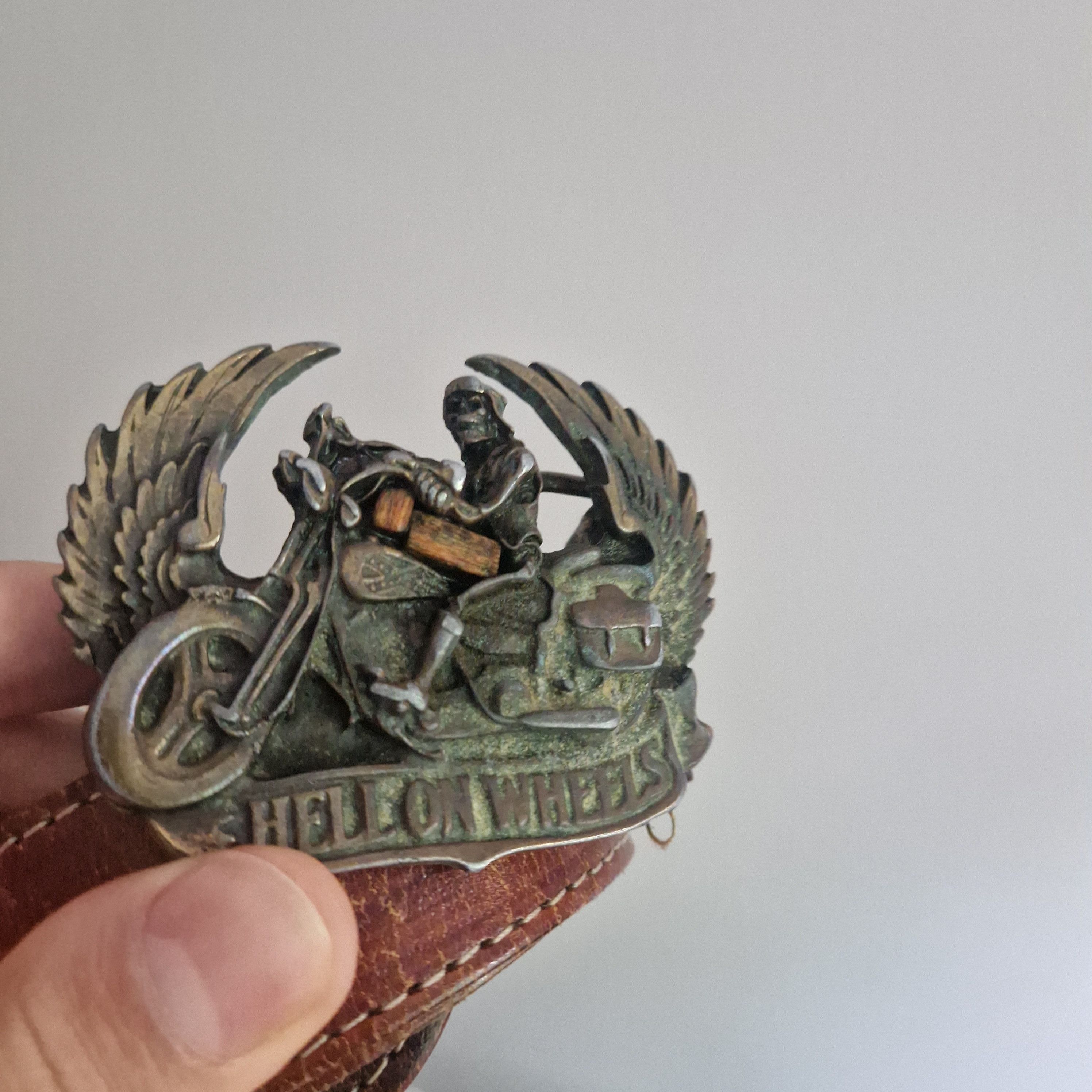 Vintage Vintage "Hell on Wheels" Belt with Chopper & Skeleton Buckle Size ONE SIZE - 2 Thumbnail