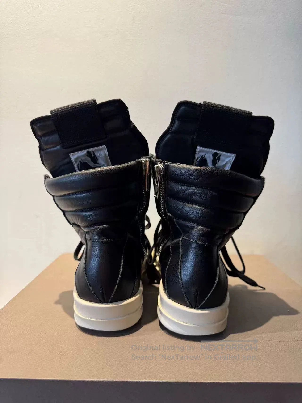 Rick Owens Rick Owens Black Leather Triangle Sneakers. Size US 5 / EU 37 - 4 Thumbnail