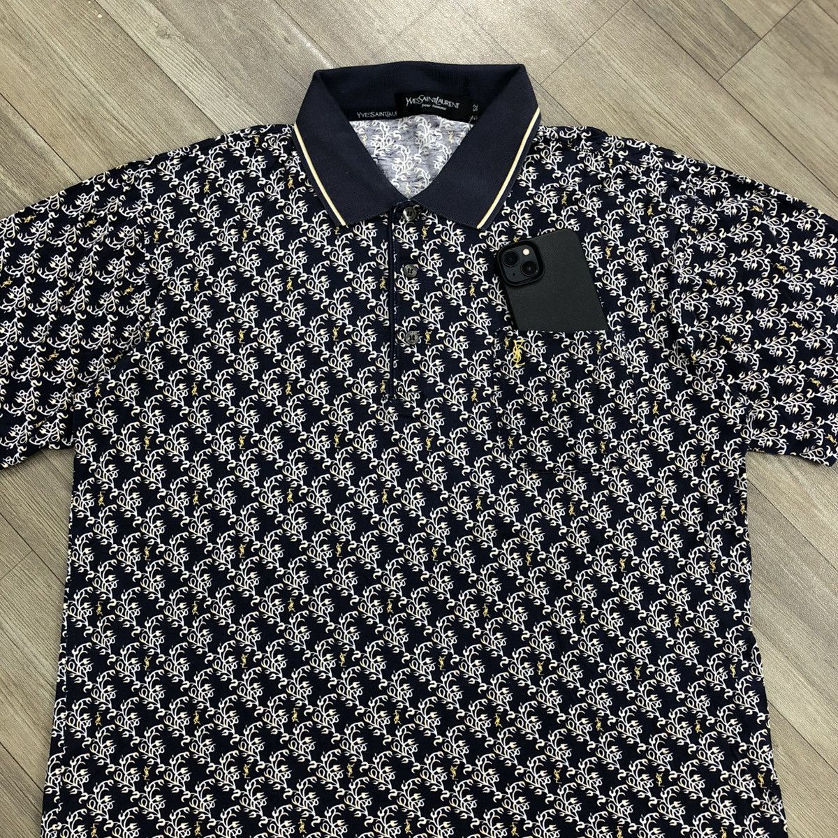 Yves Saint Laurent 1990s Yves Saint Laurent Pure Homme YSL Luxury Polo Shirt Size US M / EU 48-50 / 2 - 2 Thumbnail