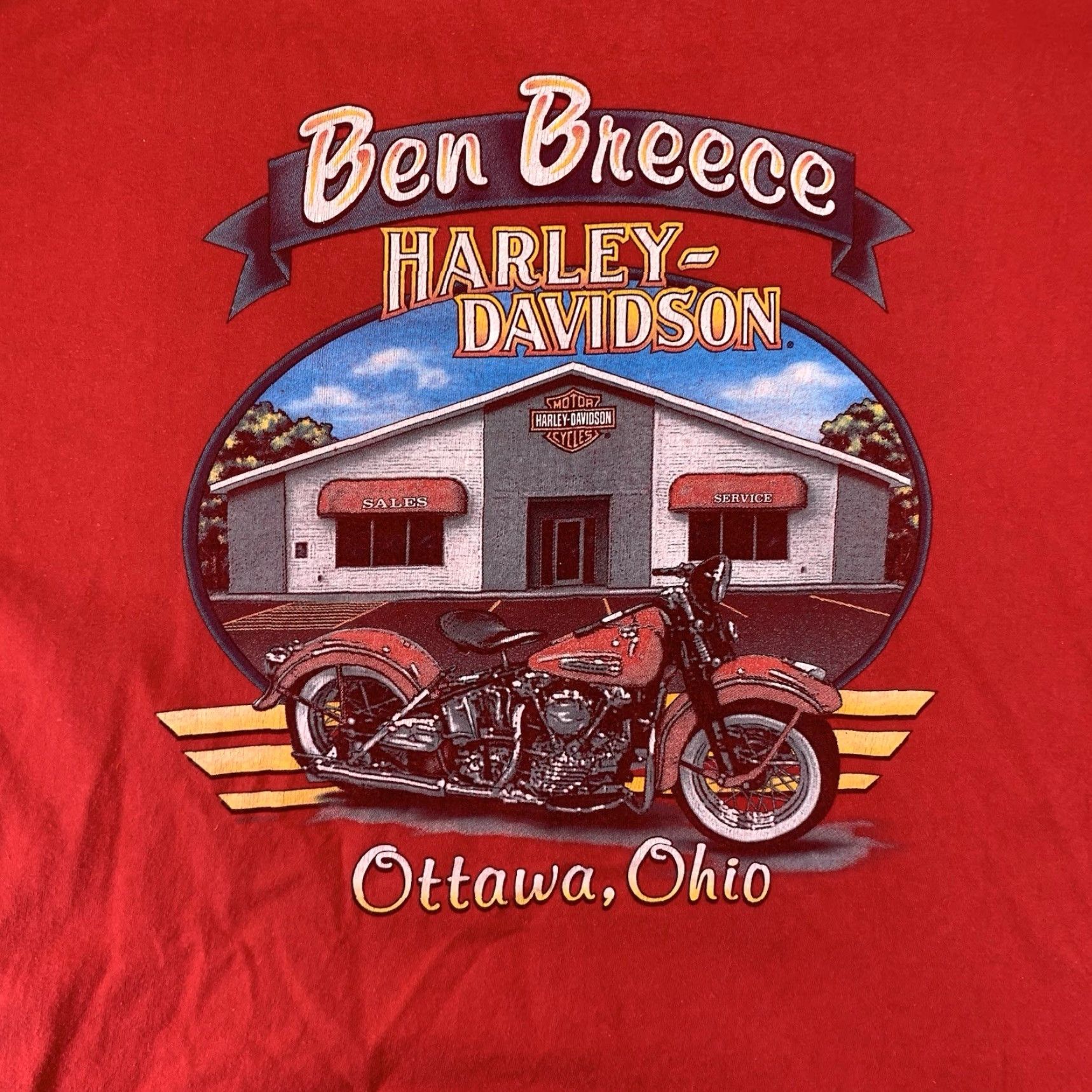 Hanes Vintage Harley Davidson T-Shirt Men XL Red 90s Motorcycle Biker Graphic Crew Neck Double-Sided Heavyweight Size US XL / EU 56 / 4 - 2 Thumbnail