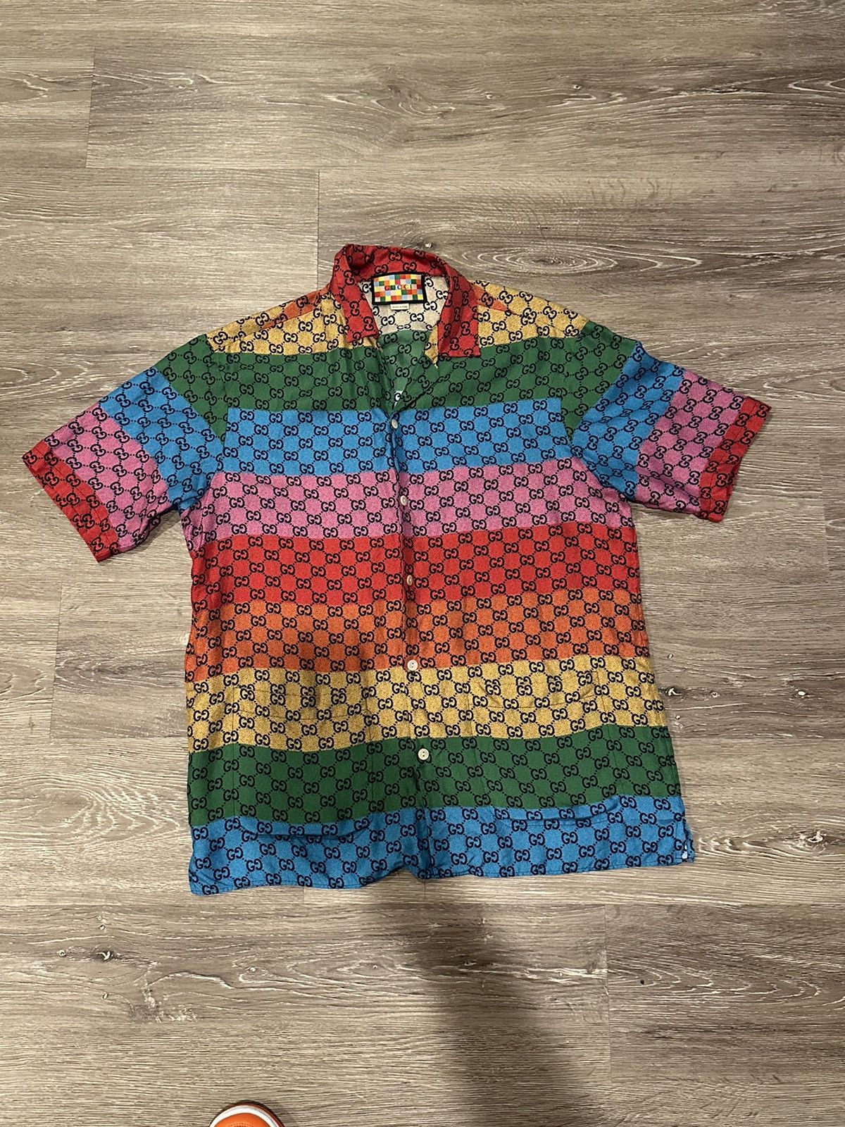 Image of Gucci Pre Owned Button Up Multi Color, Men's (Size Small)