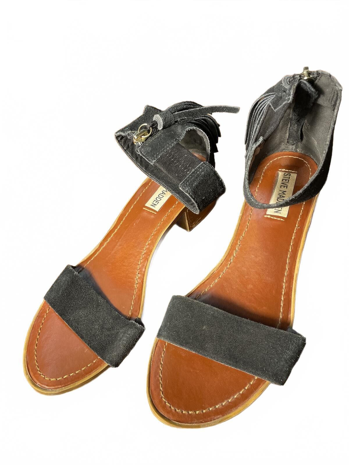 Steve Madden Steve Madden Leather Women's 8.5 Suede Sandals Fringe Boho Size US 8.5 / IT 38.5 - 1 Thumbnail